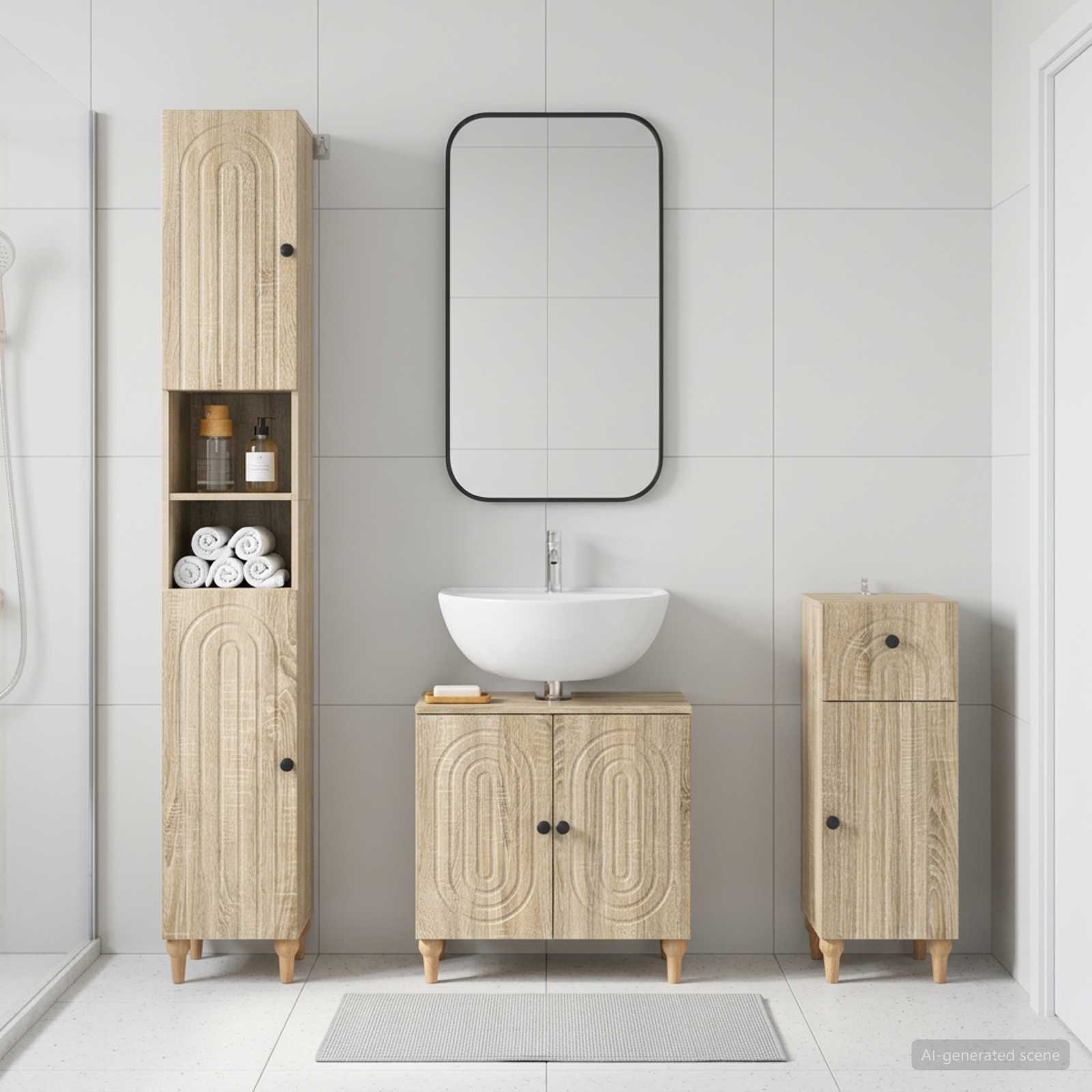3-teiliges Badezimmer-Schranksystem ALKMAAR Holzwerkstoff