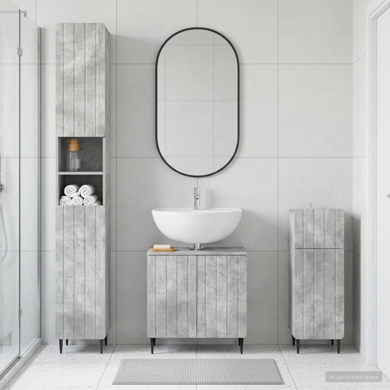 3-teiliges Badezimmer-Schranksystem ZWOLLE Holzwerkstoff