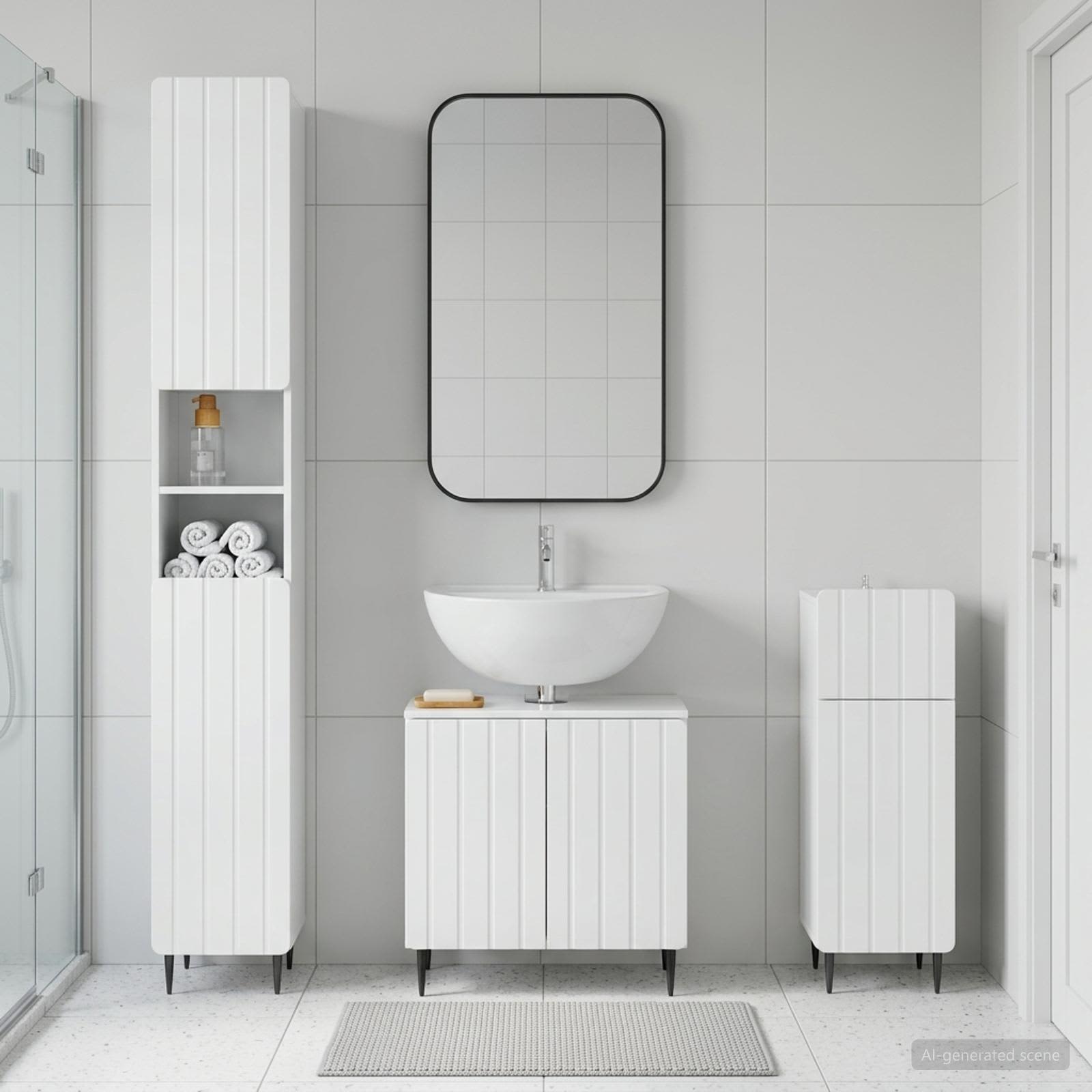 3-teiliges Badezimmer-Schranksystem ZWOLLE Holzwerkstoff