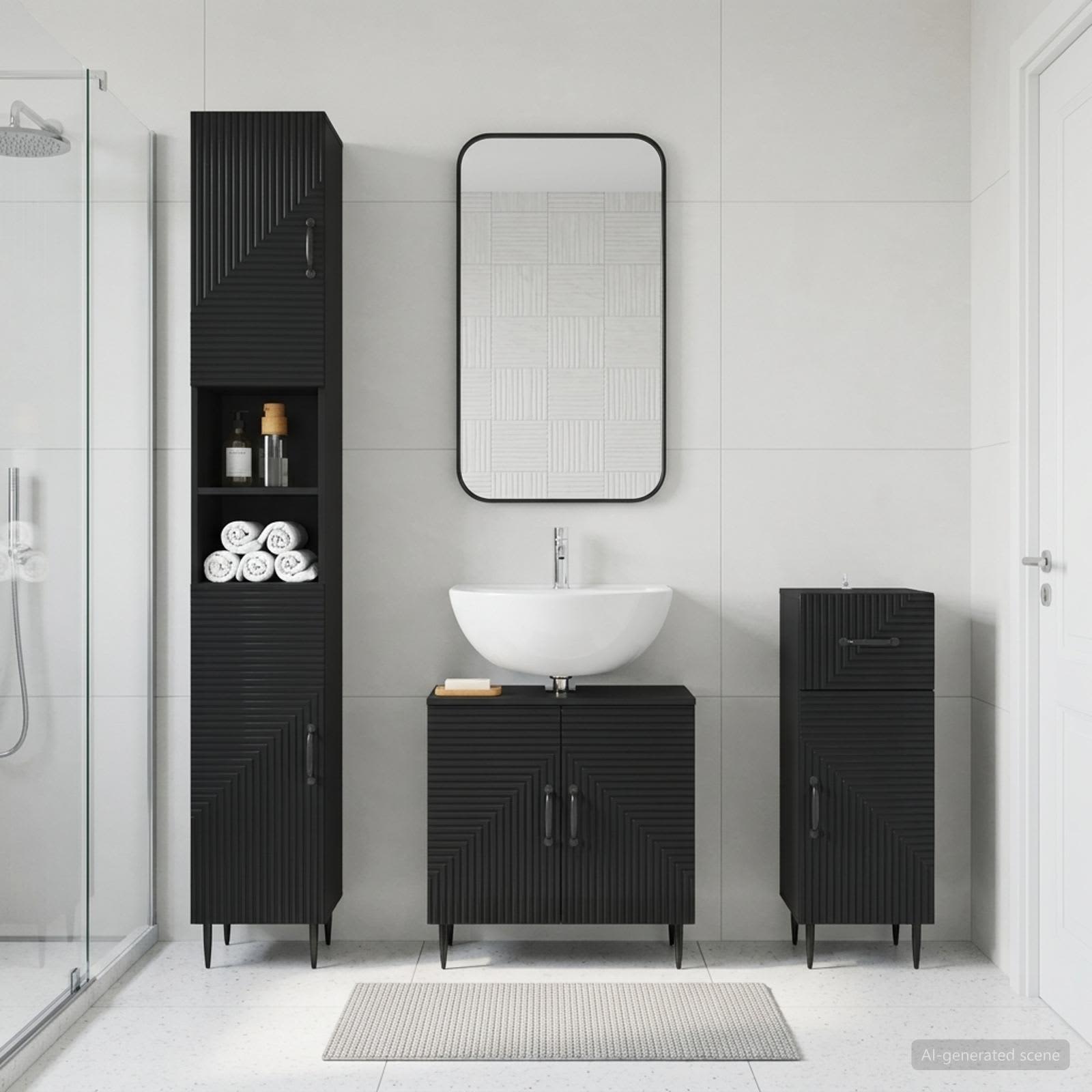 3-teiliges Badezimmer-Schranksystem HAARLEM Holzwerkstoff
