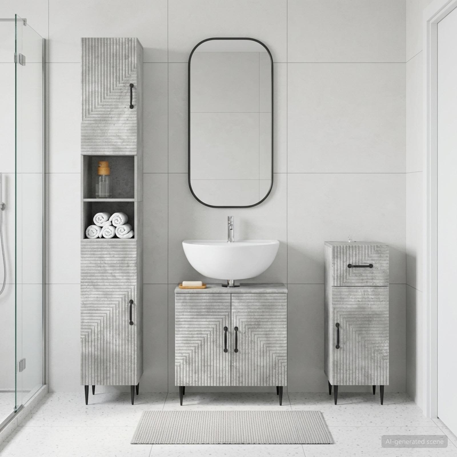 3-teiliges Badezimmer-Schranksystem HAARLEM Holzwerkstoff