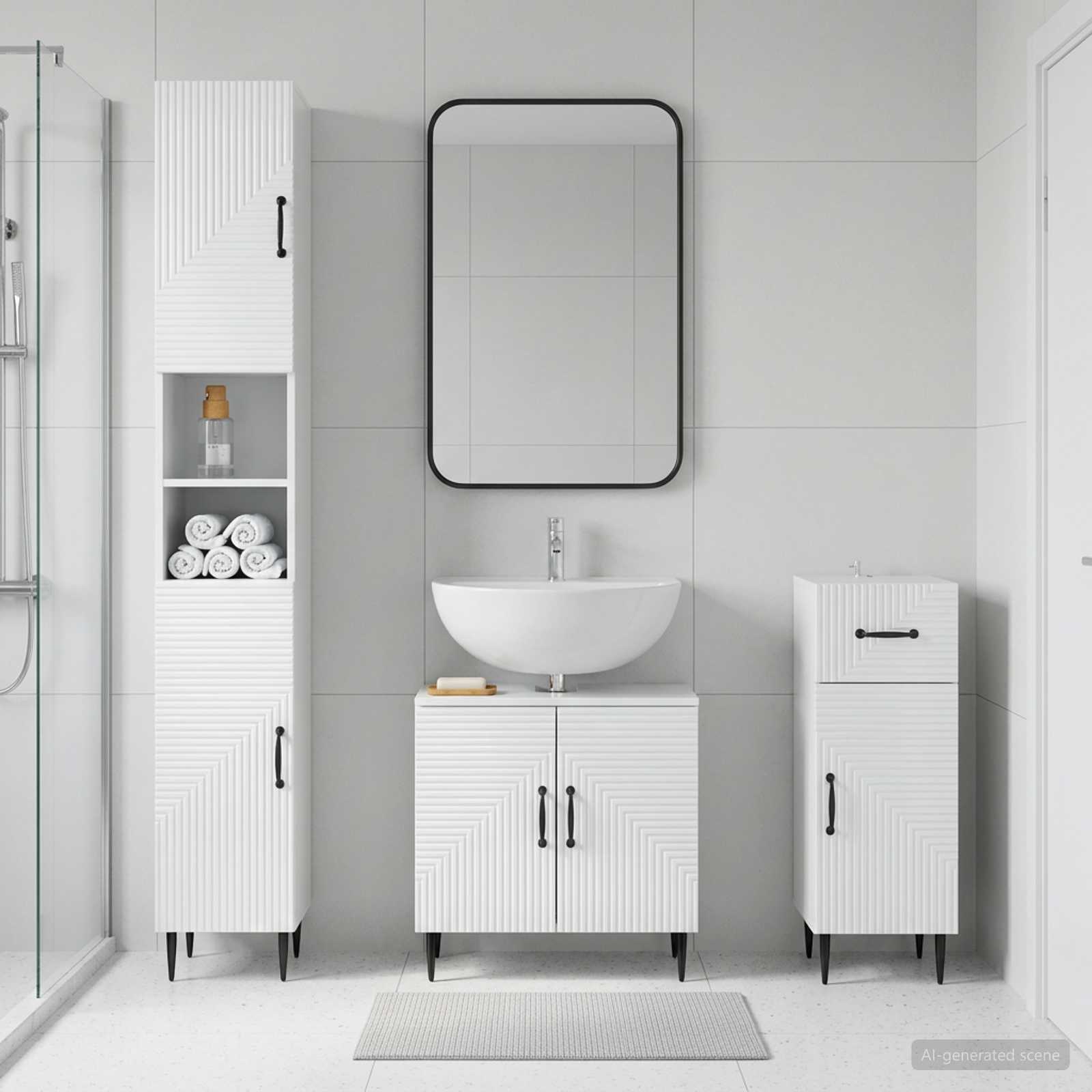 3-teiliges Badezimmer-Schranksystem HAARLEM Holzwerkstoff