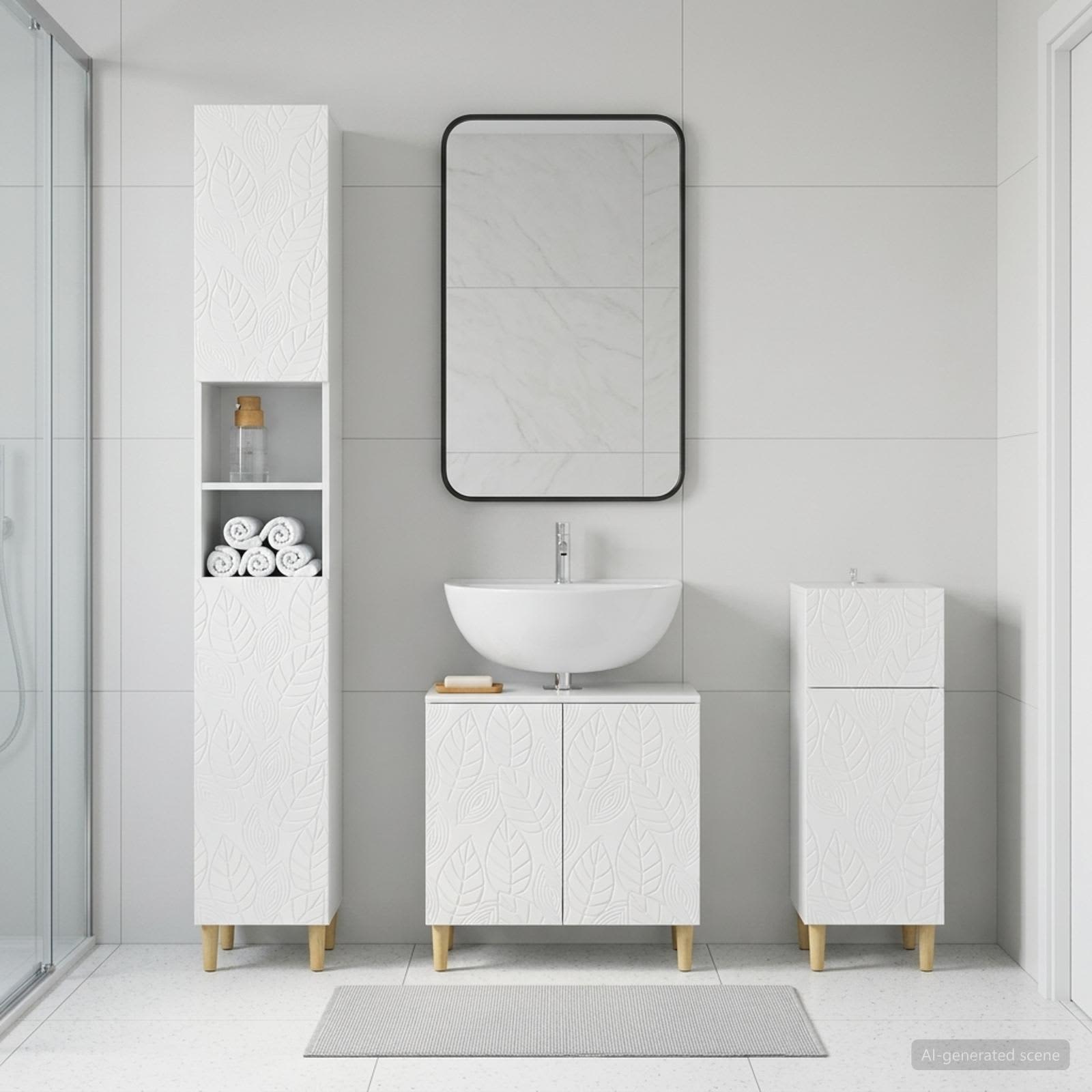 3-teiliges Badezimmer-Schranksystem DELFT Holzwerkstoff