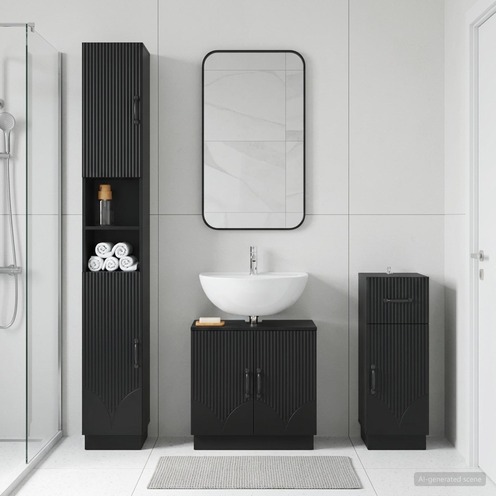 3-teiliges Badezimmer-Schranksystem HOORN Holzwerkstoff