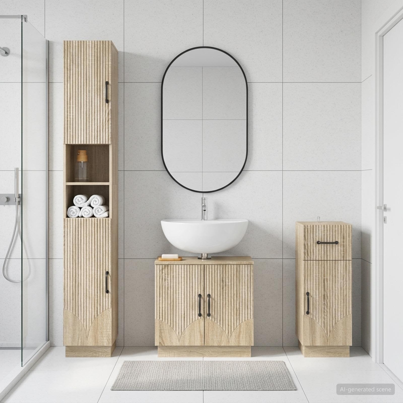 3-teiliges Badezimmer-Schranksystem HOORN Holzwerkstoff