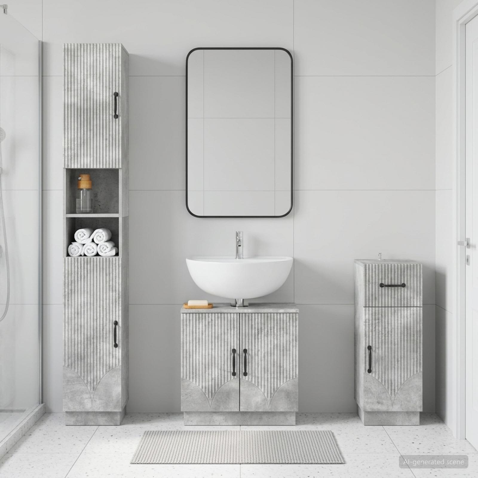3-teiliges Badezimmer-Schranksystem HOORN Holzwerkstoff