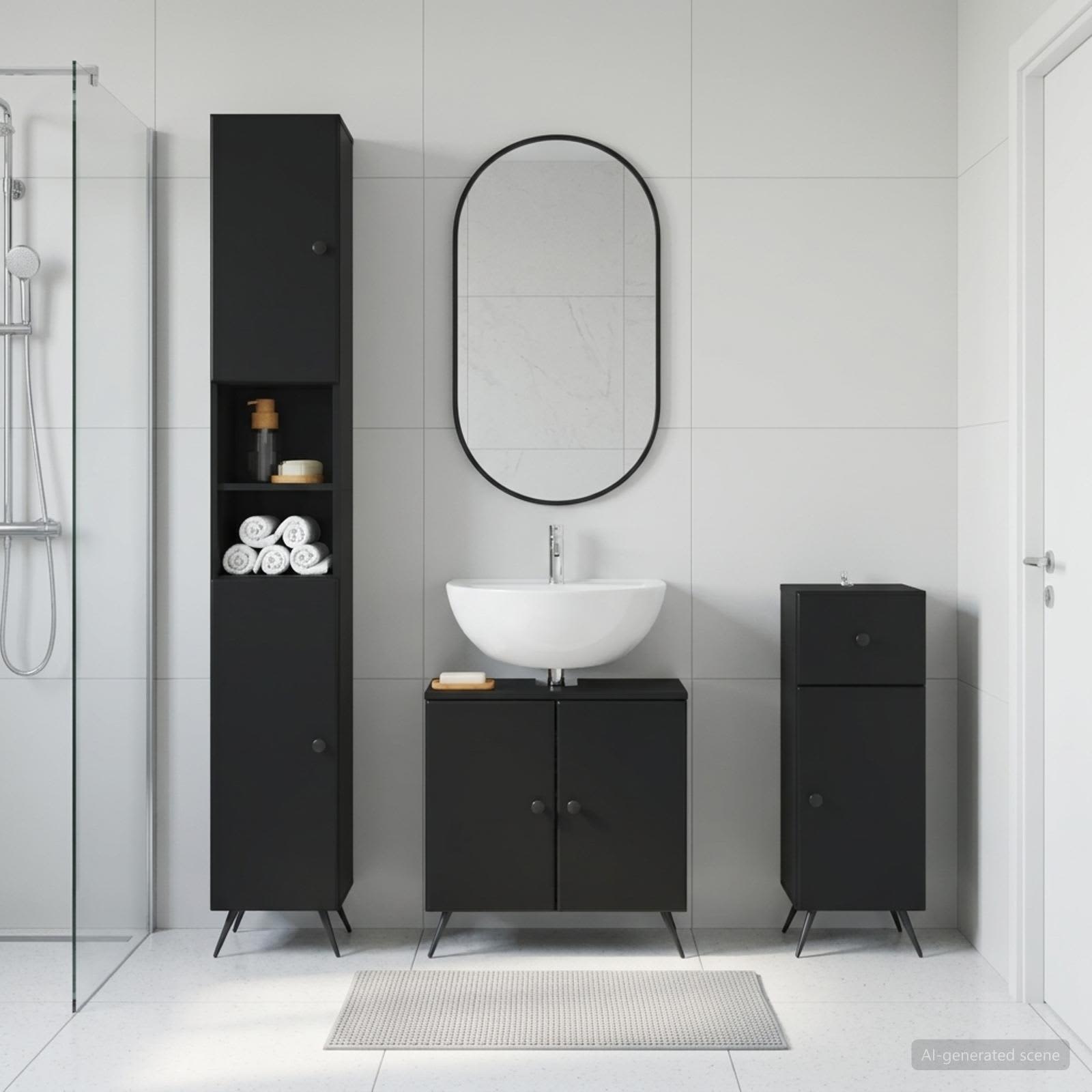 3-teiliges Badezimmer-Schranksystem BREDA Holzwerkstoff