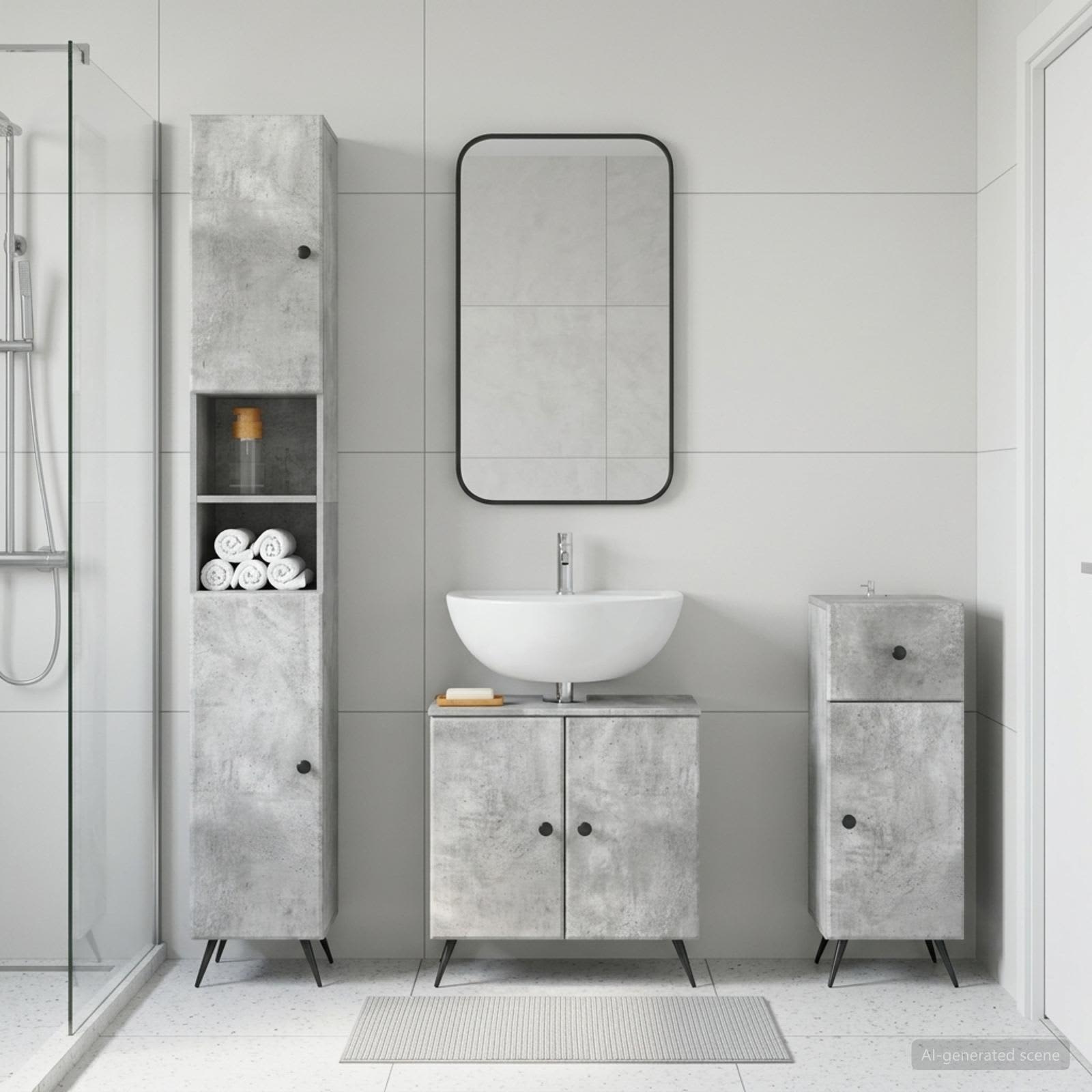 3-teiliges Badezimmer-Schranksystem BREDA Holzwerkstoff