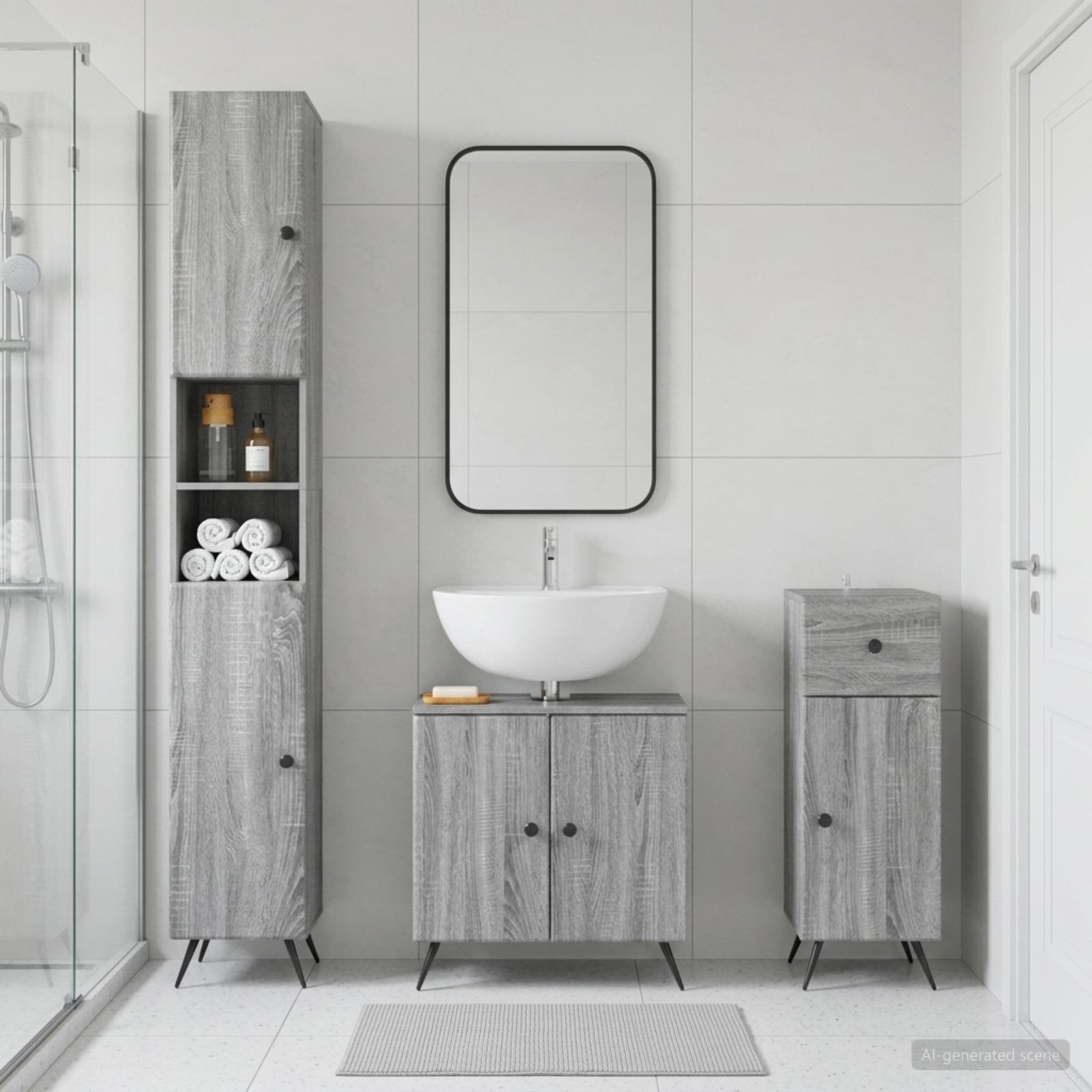 3-teiliges Badezimmer-Schranksystem BREDA Holzwerkstoff