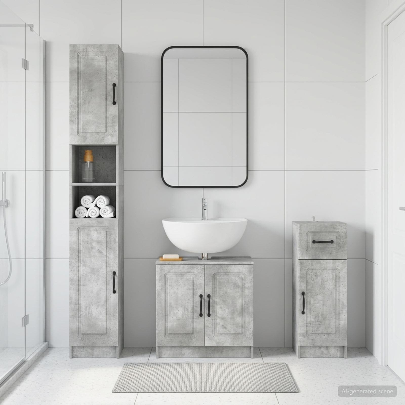 3-teiliges Badezimmer-Schranksystem UTRECHT Holzwerkstoff