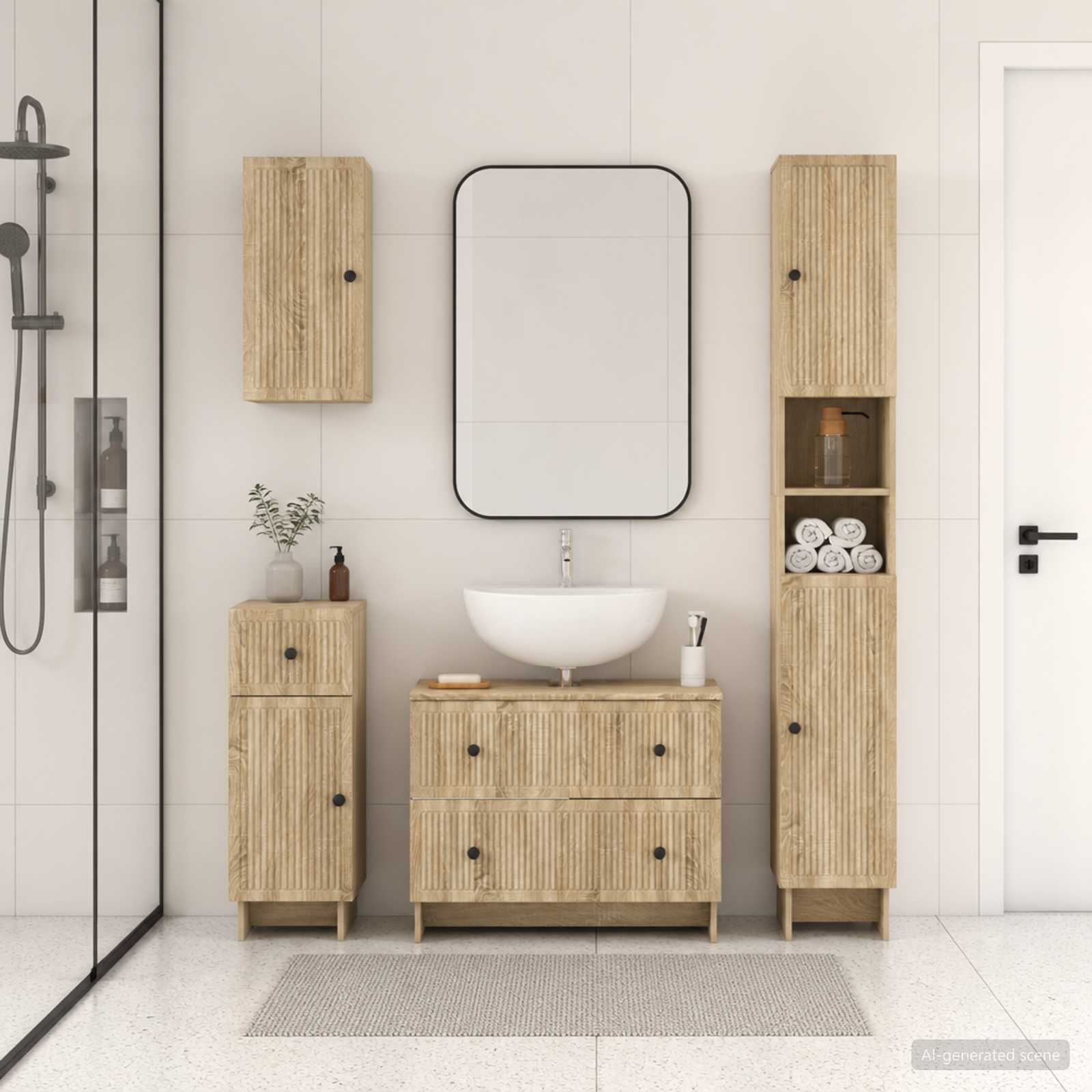 4-teiliges Badezimmer-Schrank-Set EDE Sonoma-Eiche