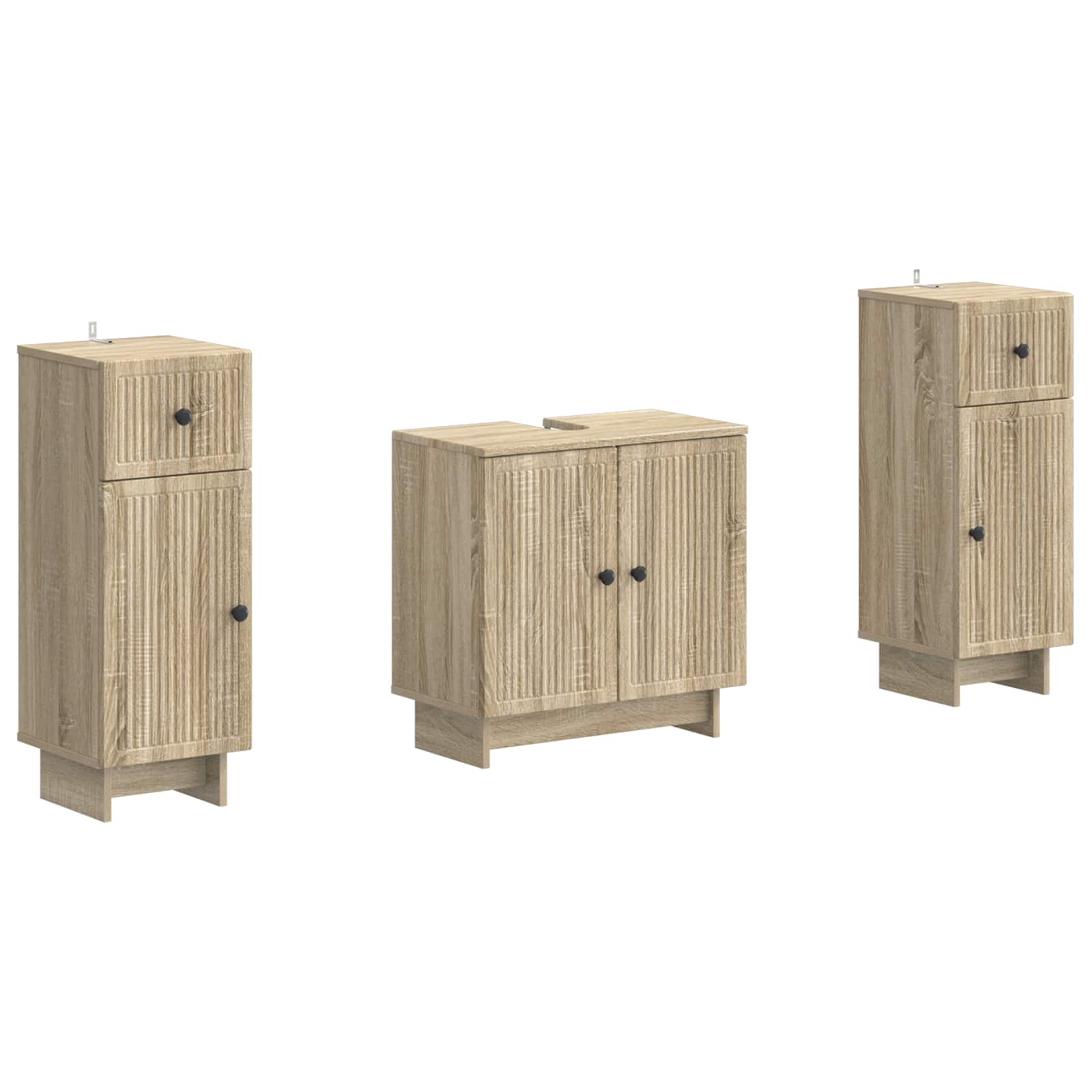 2-teiliges Badezimmer Schrank Set EDE Sonoma-Eiche