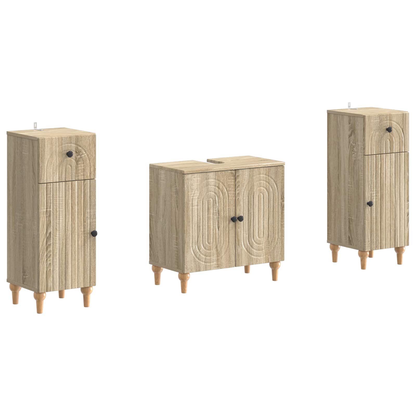 2-teiliges Badezimmer Schrank Set ALKMAAR Sonoma-Eiche
