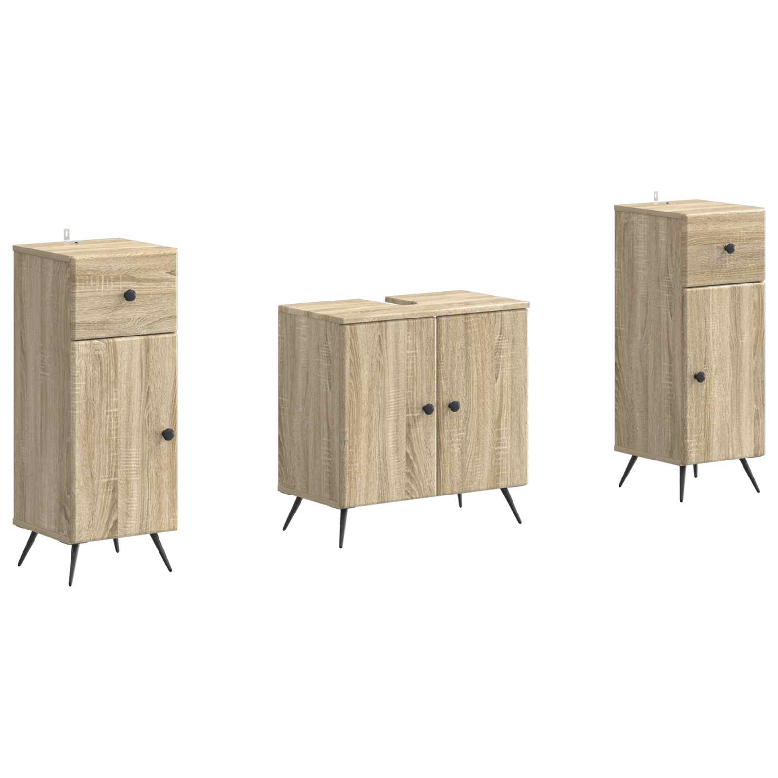 2-teiliges Badezimmer Schrank Set BREDA Sonoma-Eiche