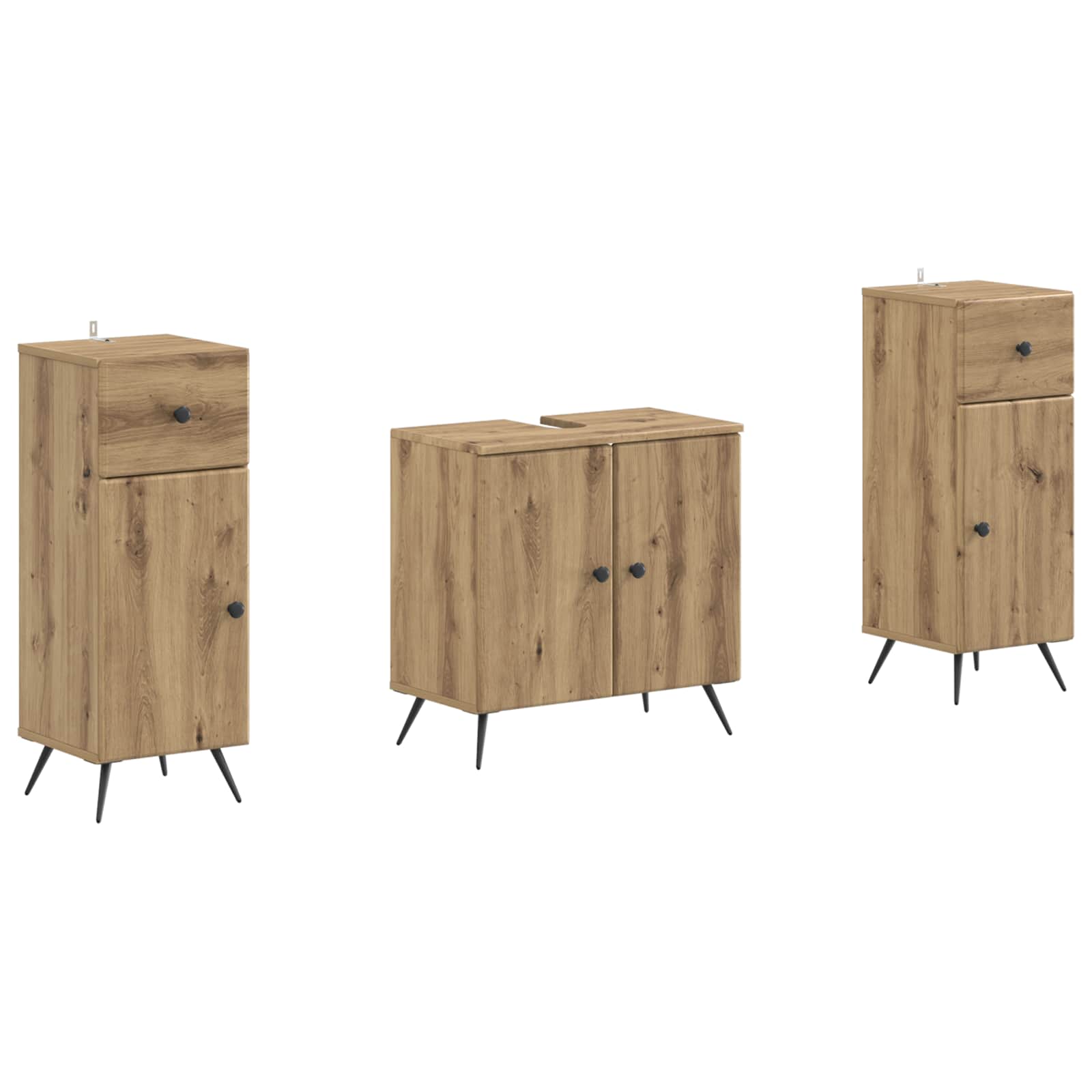 2-teiliges Badezimmer Schrank Set BREDA Artisan-Eiche