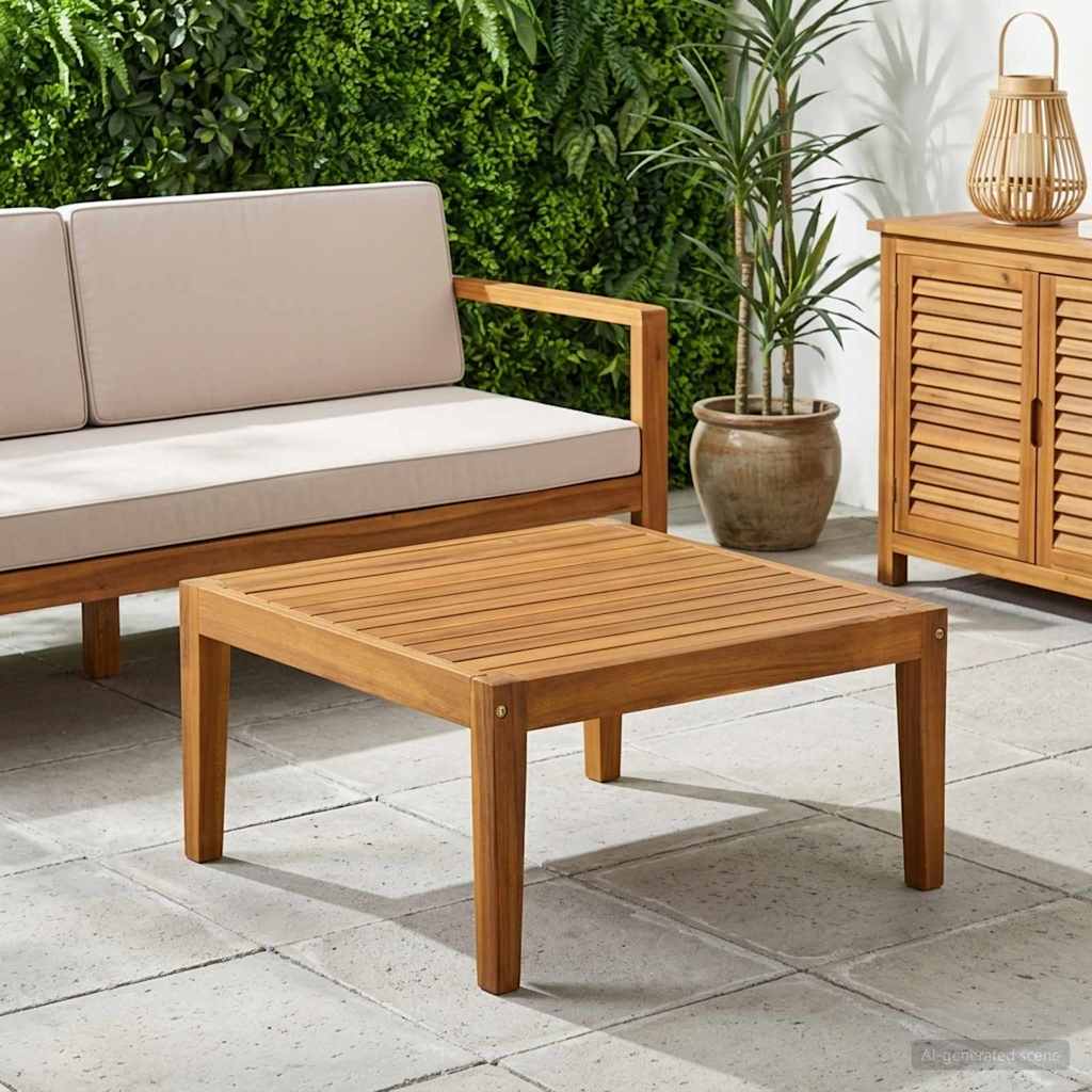 Gartentisch Massivholz Akazie Natur 60 x 60 x 30 cm