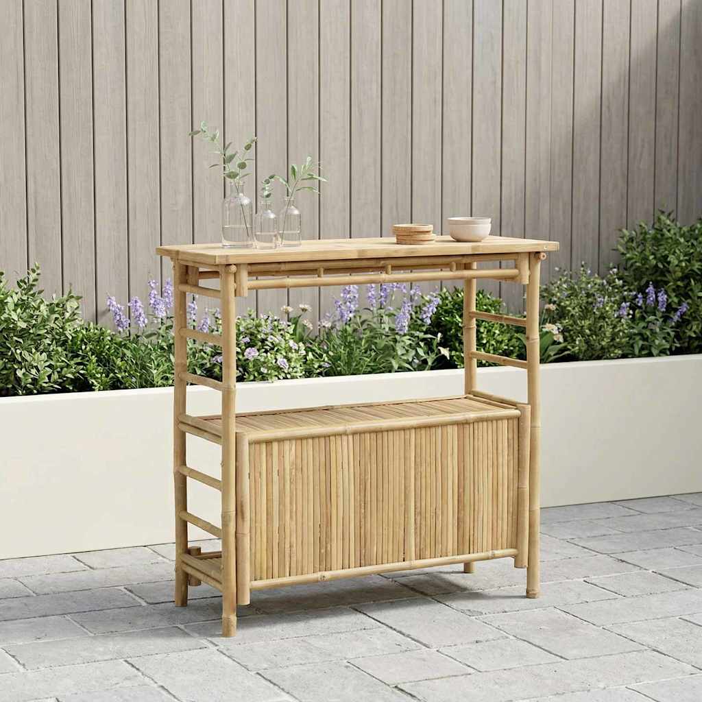 Outdoor Bartisch Natur 110 x 50 x 105 cm Bambus