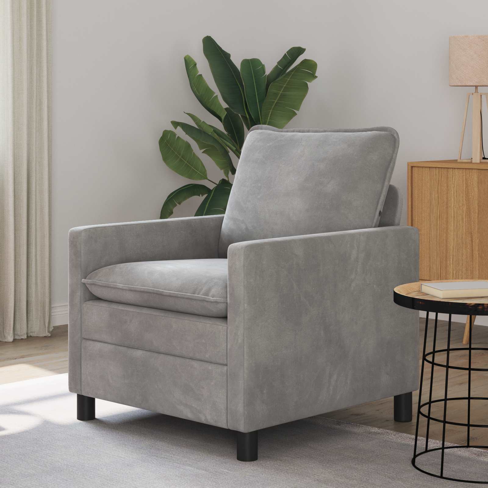 Sofa Hellgrau Samt