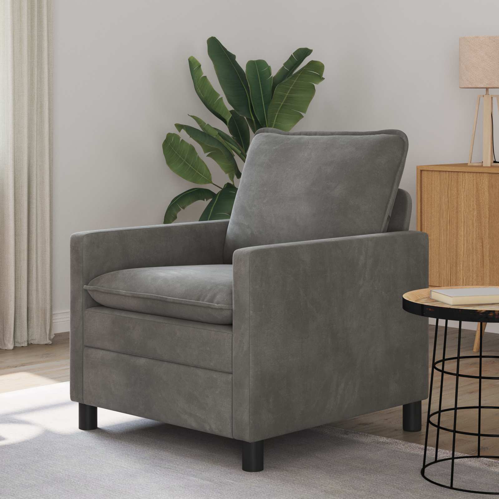 Sofa Dunkelgrau Samt