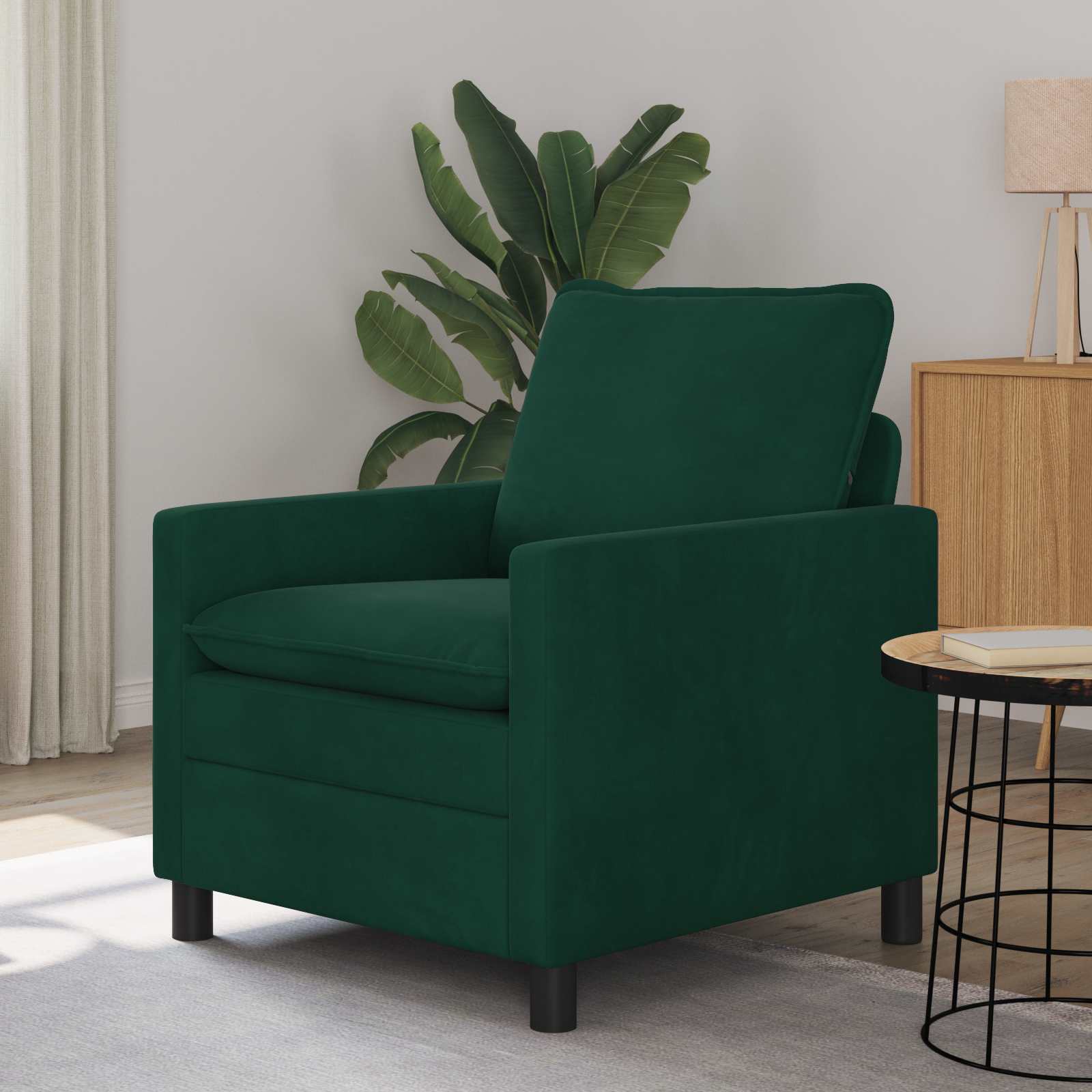 Sofa Dunkelgrün Samt