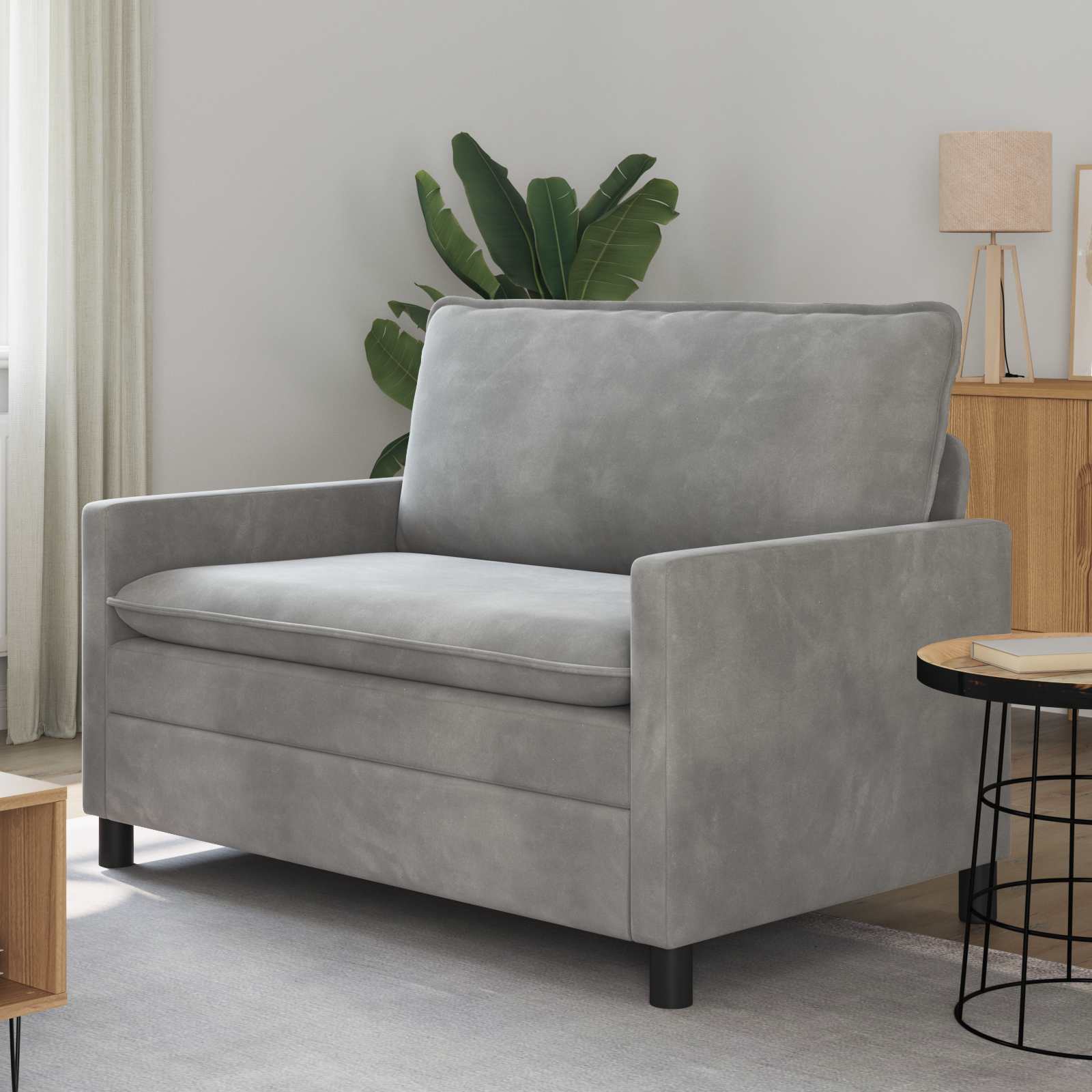 Sofa Hellgrau 76 x 81 x 87.5 cm Samt