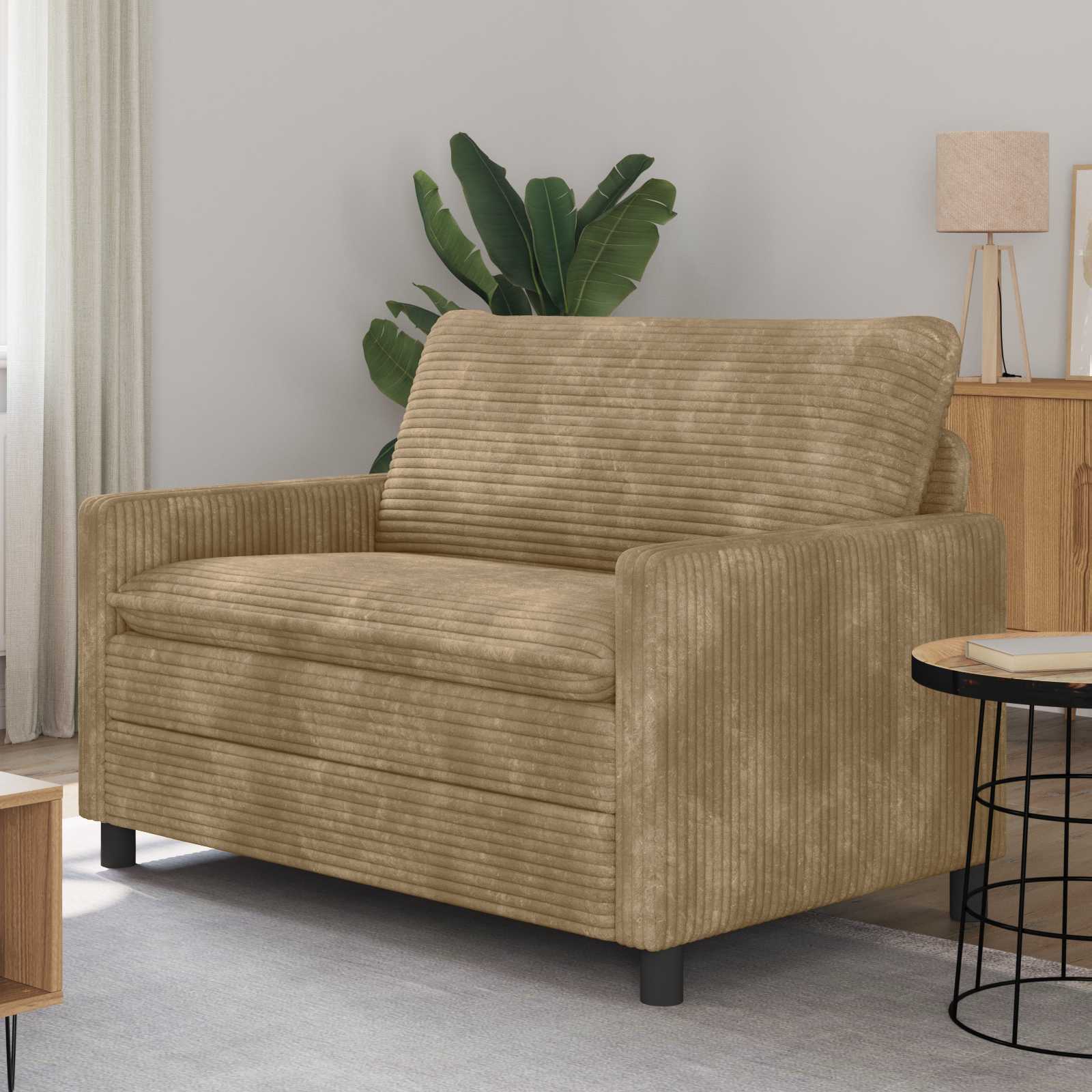 Sofa Taupe 126 x 81 x 87,5 cm Polyester