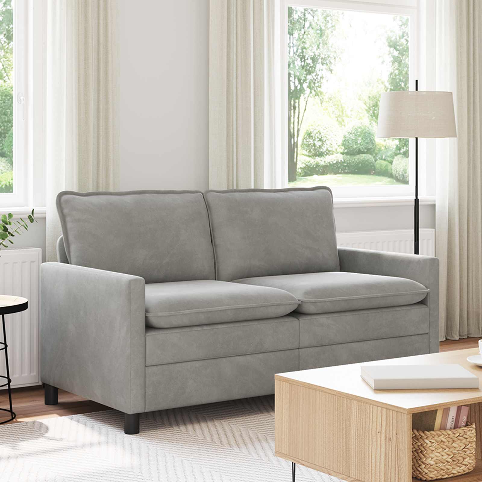 Sofa Hellgrau 76 x 81 x 87.5 cm Samt