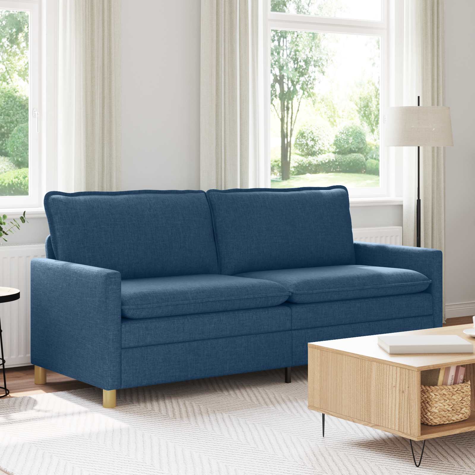 Sofa Blau 196 x 81 x 87,5 cm Stoff