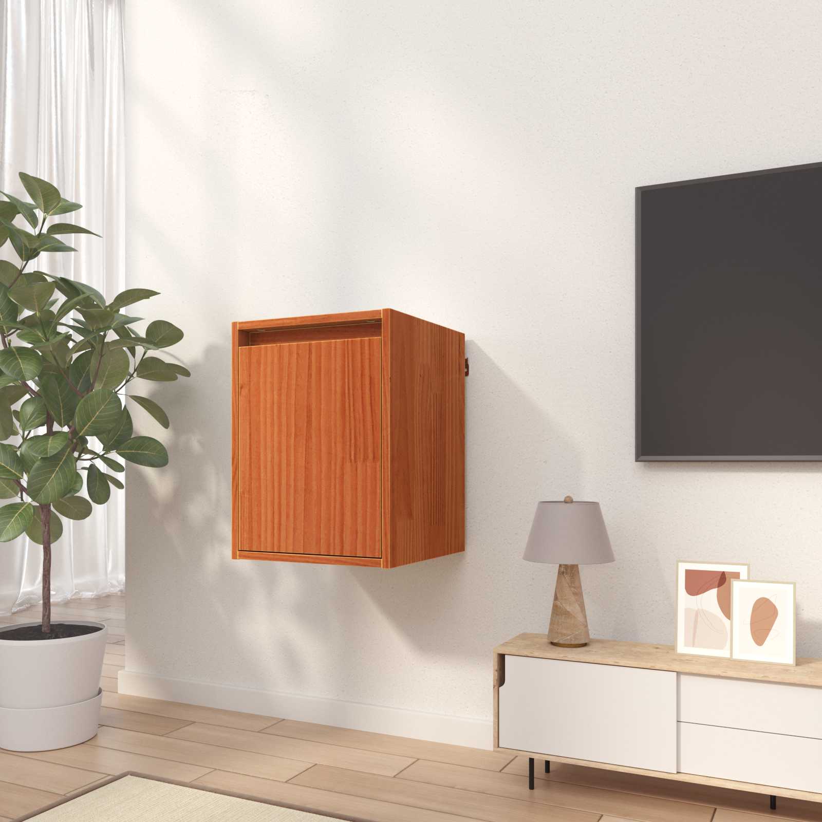 Wandschrank 2 stk. Wachsbraun 30 x 30 x 40 cm