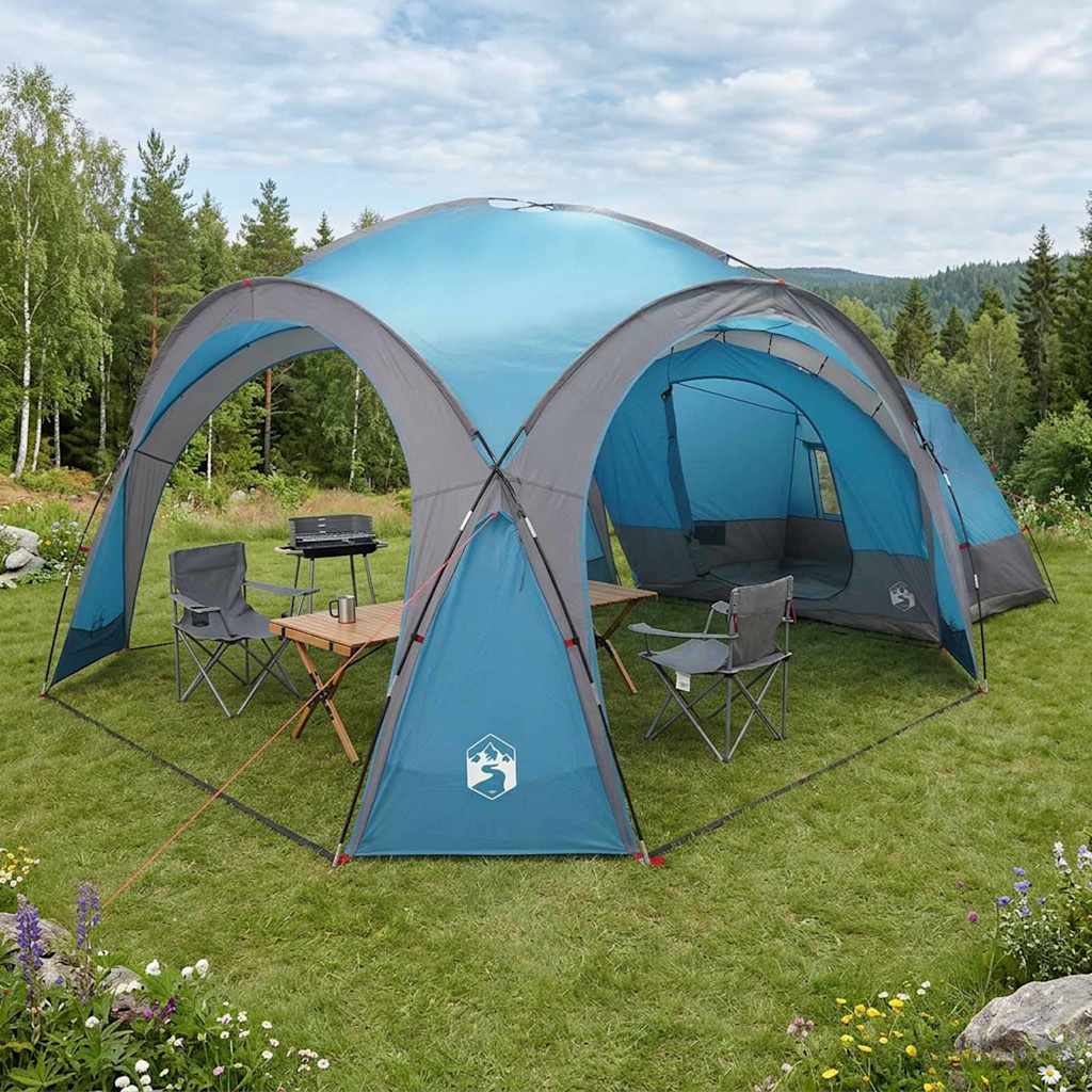 Seitenzelt Blau 410 x 410 x 250 cm Polyester und Stahl