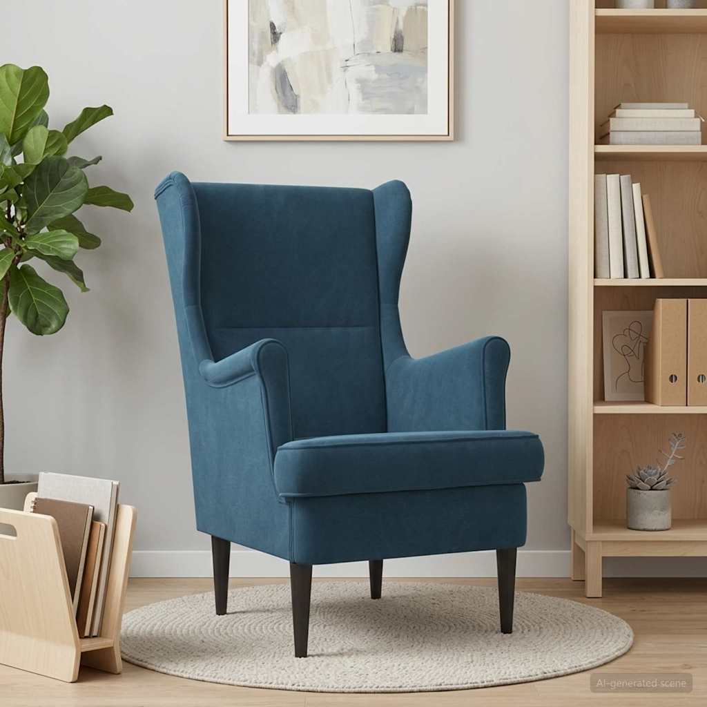 Sessel Blau Samt