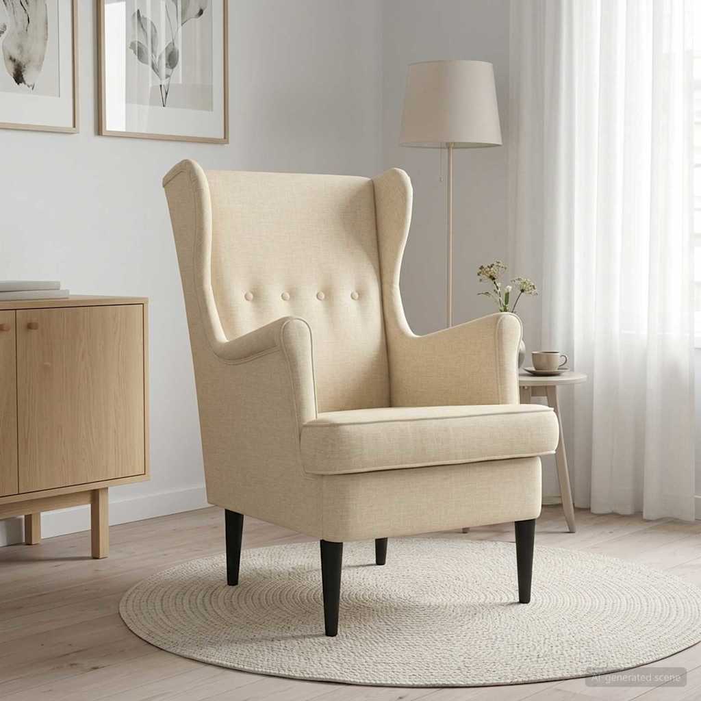 Sessel Creme Stoff