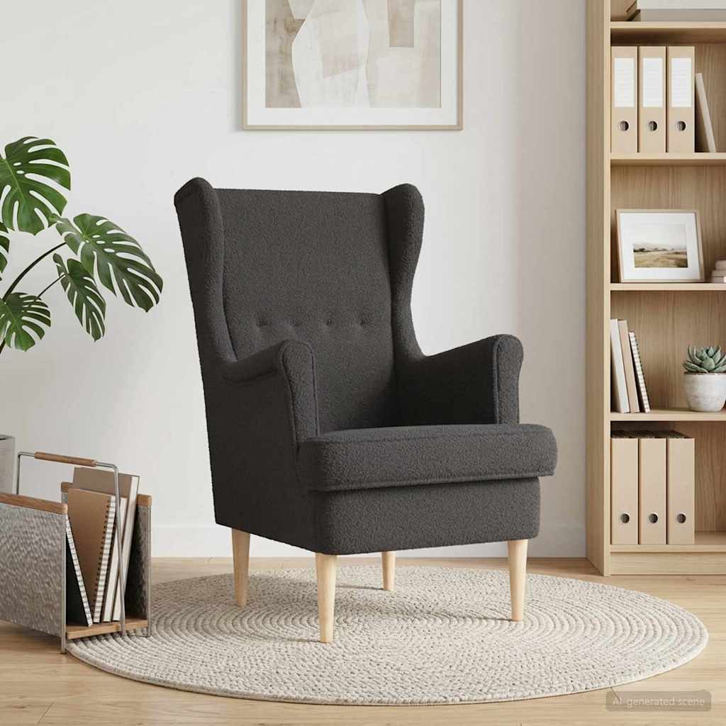 Sessel Dunkelgrau Bouclé
