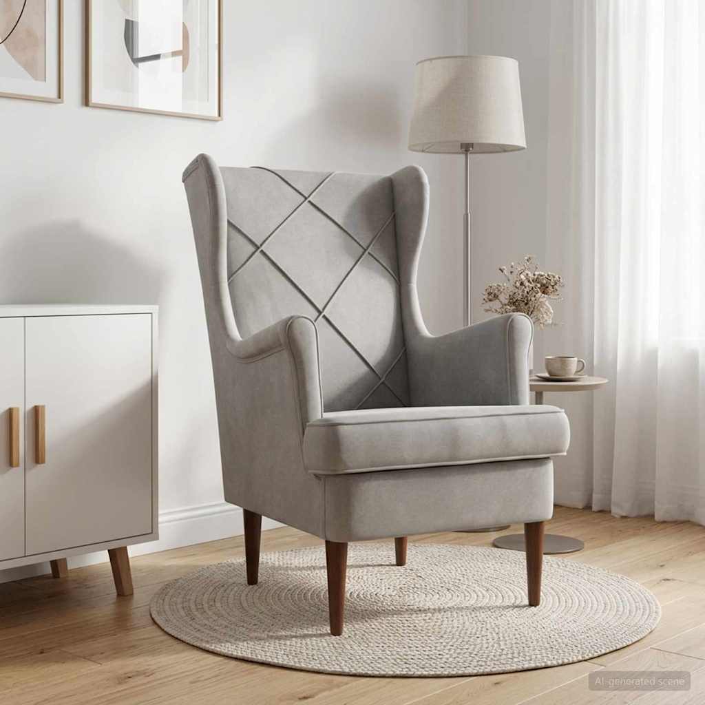 Sessel Hellgrau Samt