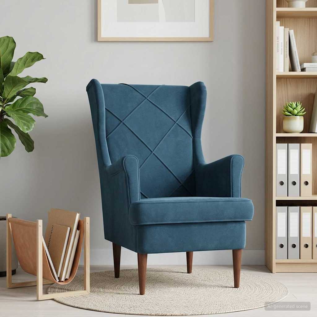 Sessel Blau Samt