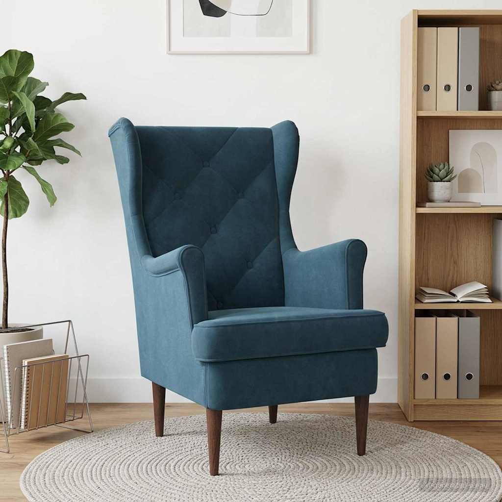 Sessel Blau Samt