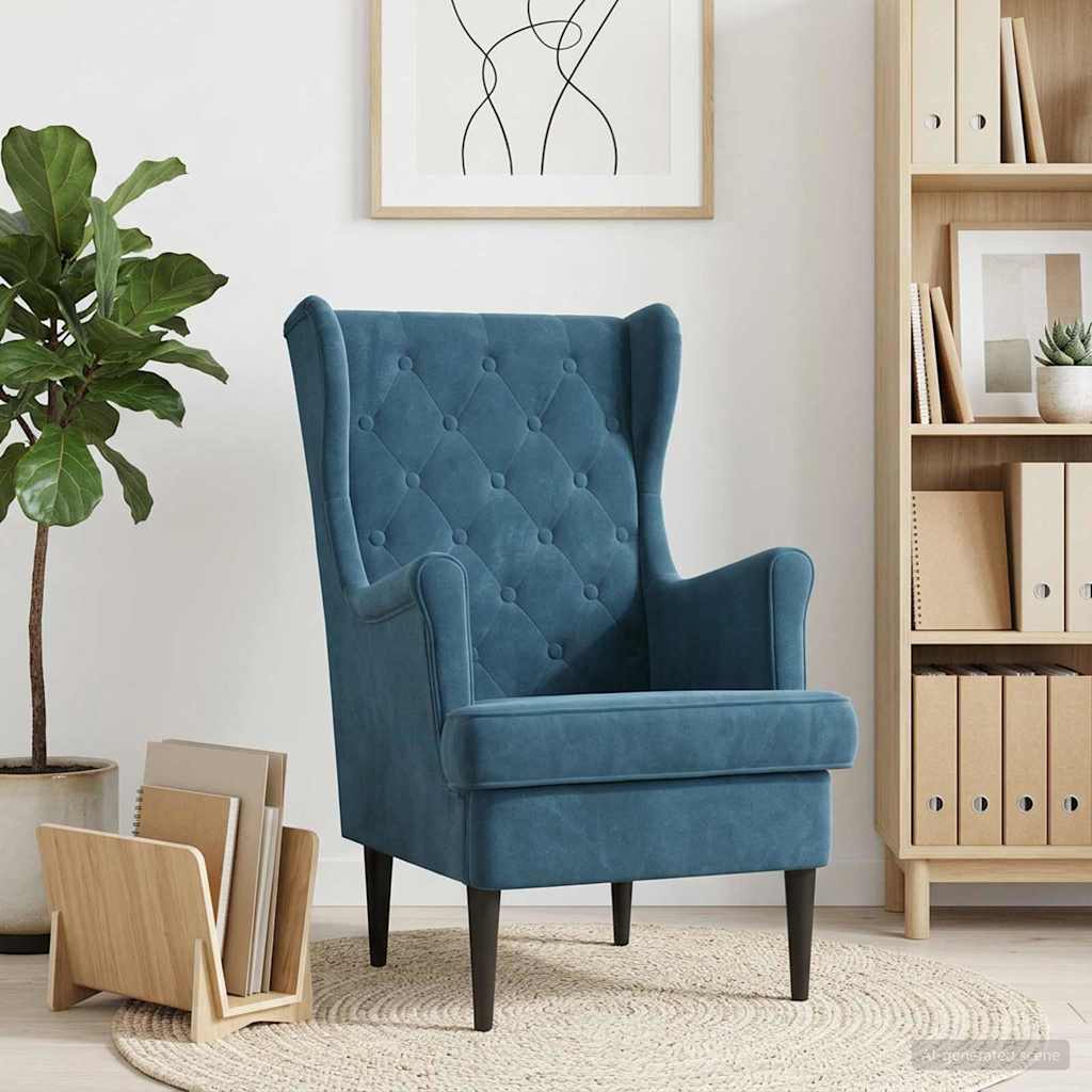 Sessel Blau Samt