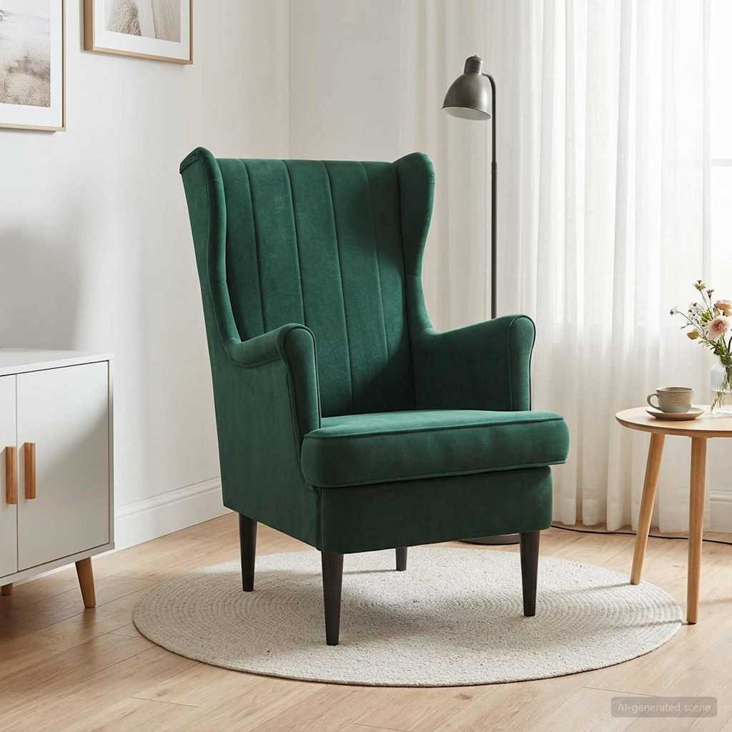 Sessel Dunkelgrün Samt