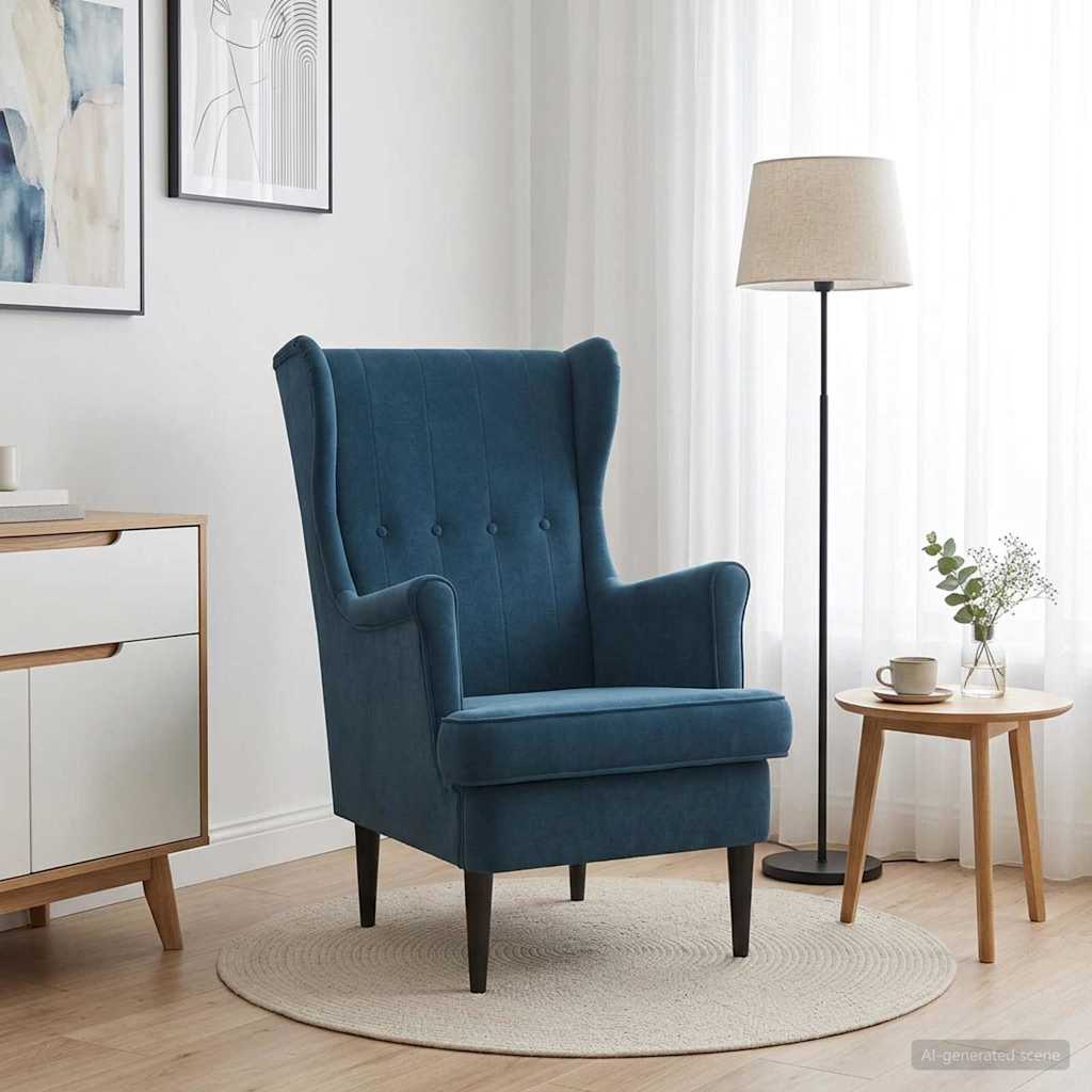 Sessel Blau Samt