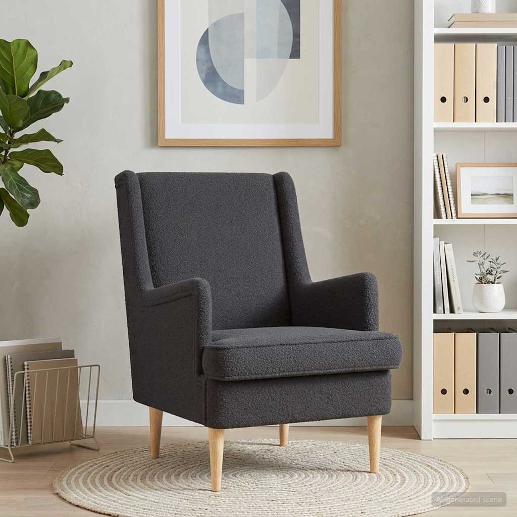 Sessel Dunkelgrau Bouclé