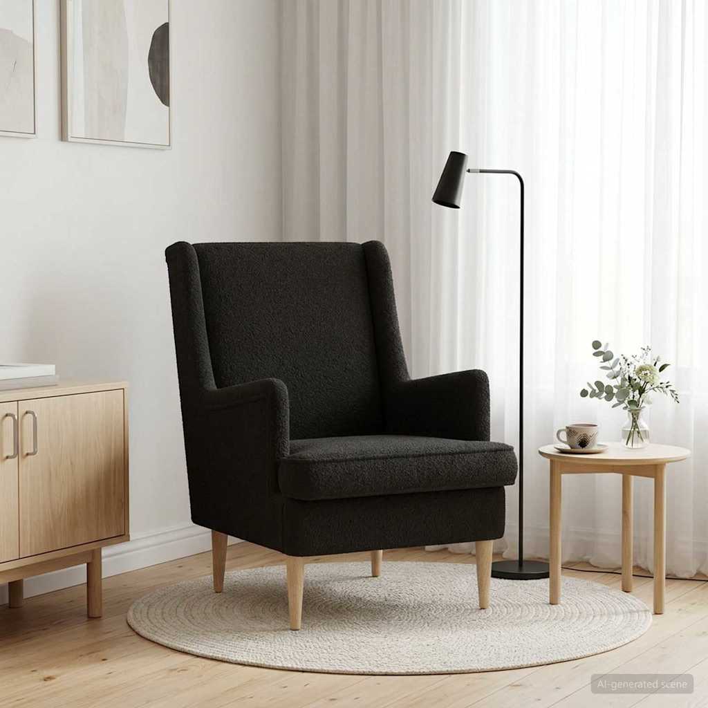 Sessel Schwarz Bouclé