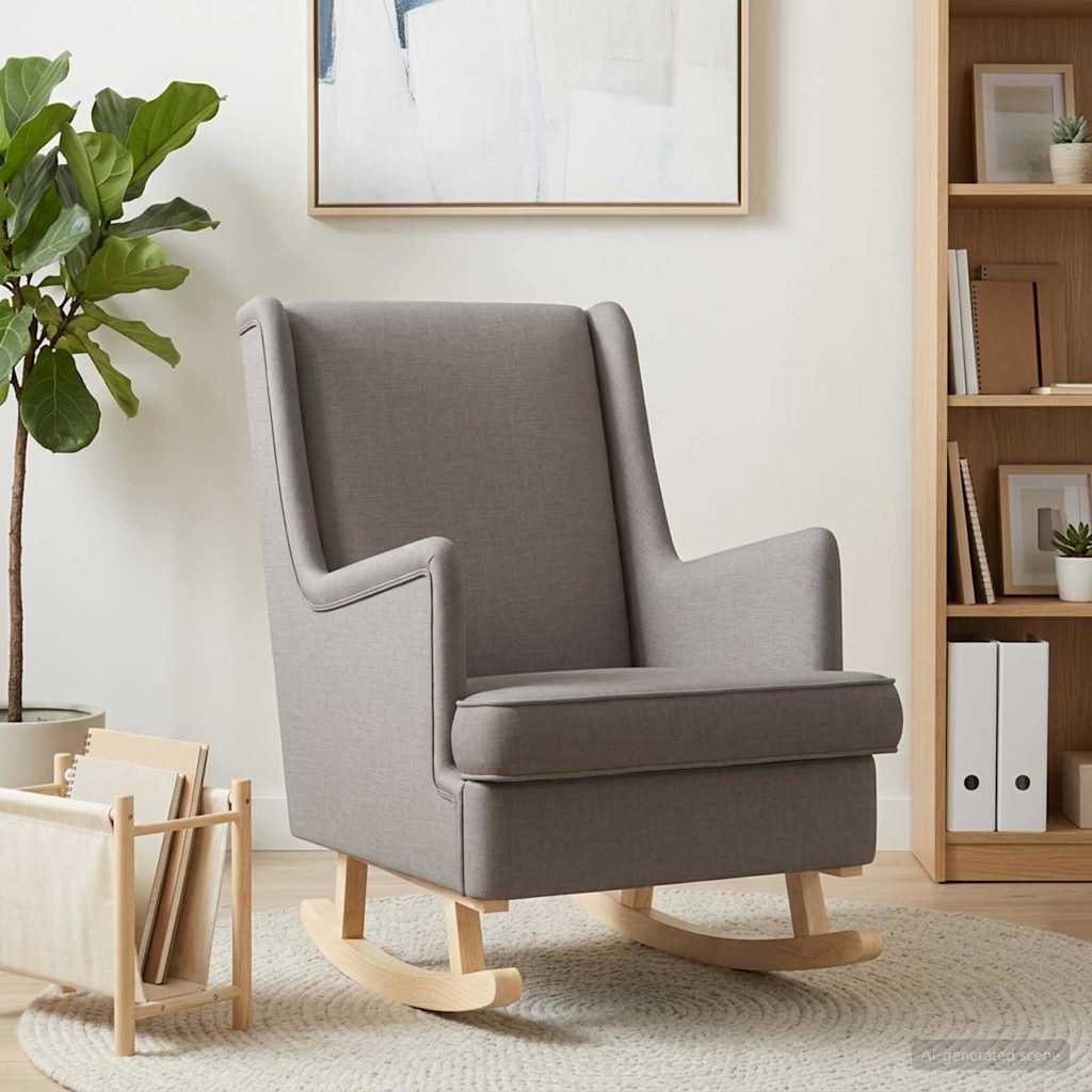 Schaukelstuhl Taupe 62 x 80 x 85 cm Stoff