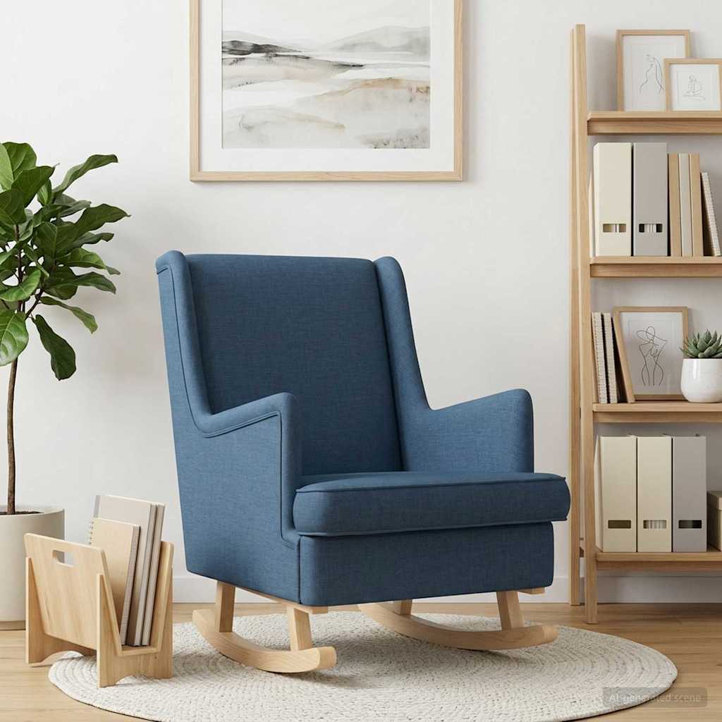 Schaukelstuhl Blau 62 x 80 x 85 cm Stoff