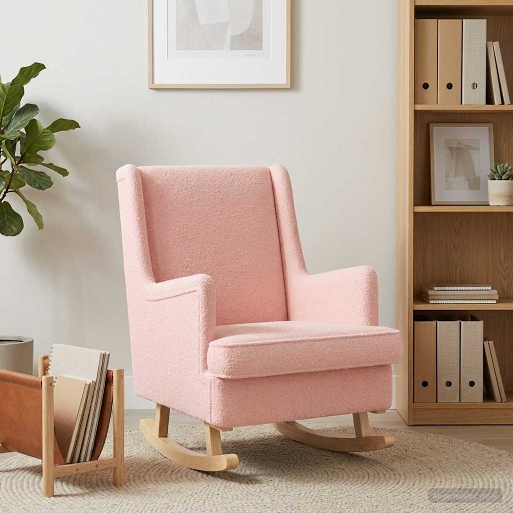 Schaukelstuhl Rosa 62 x 80 x 85 cm Bouclé