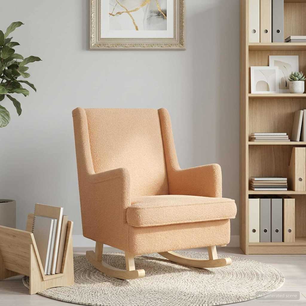 Schaukelstuhl Beige 62 x 80 x 85 cm Bouclé