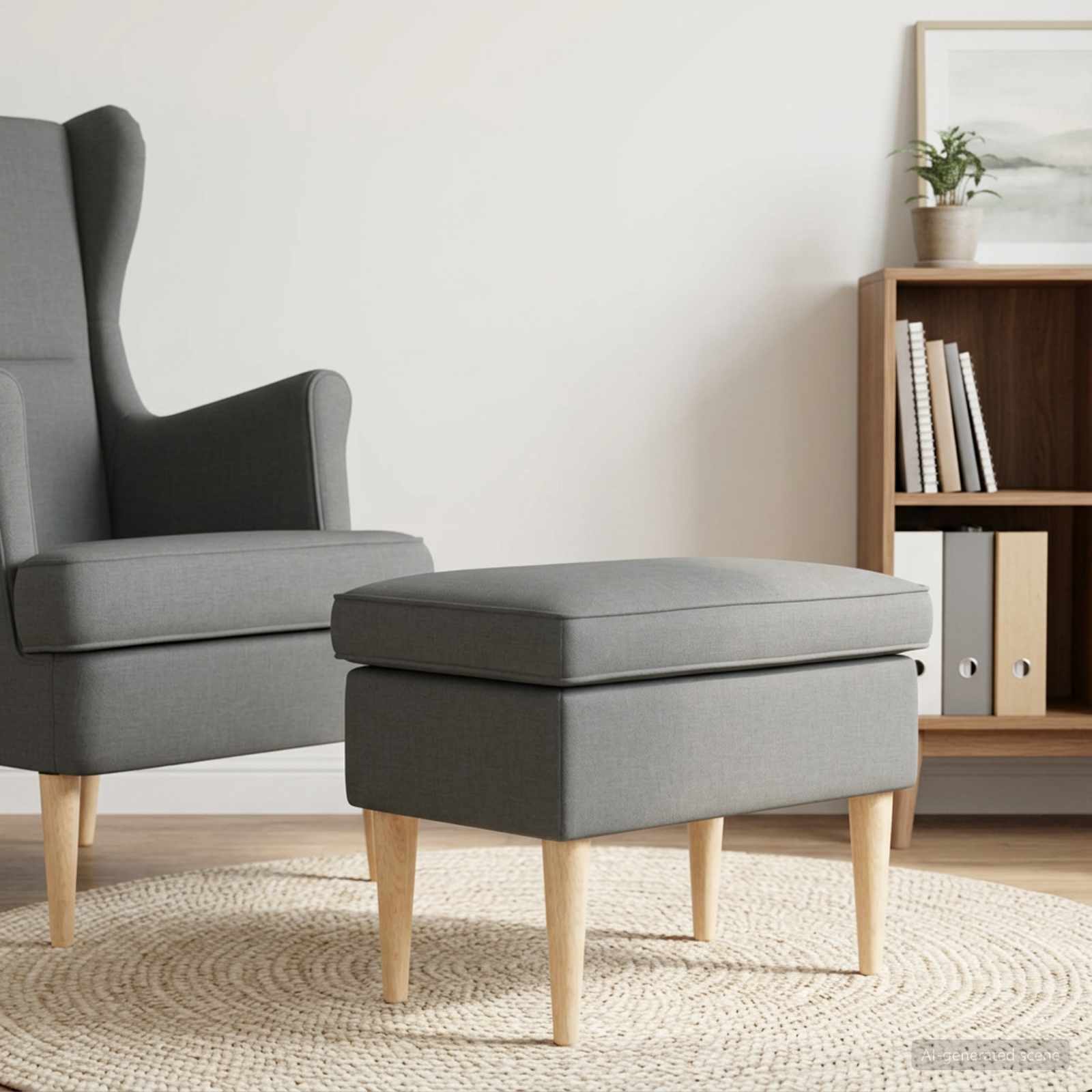 Hocker Dunkelgrau 55 x 35 x 41 cm