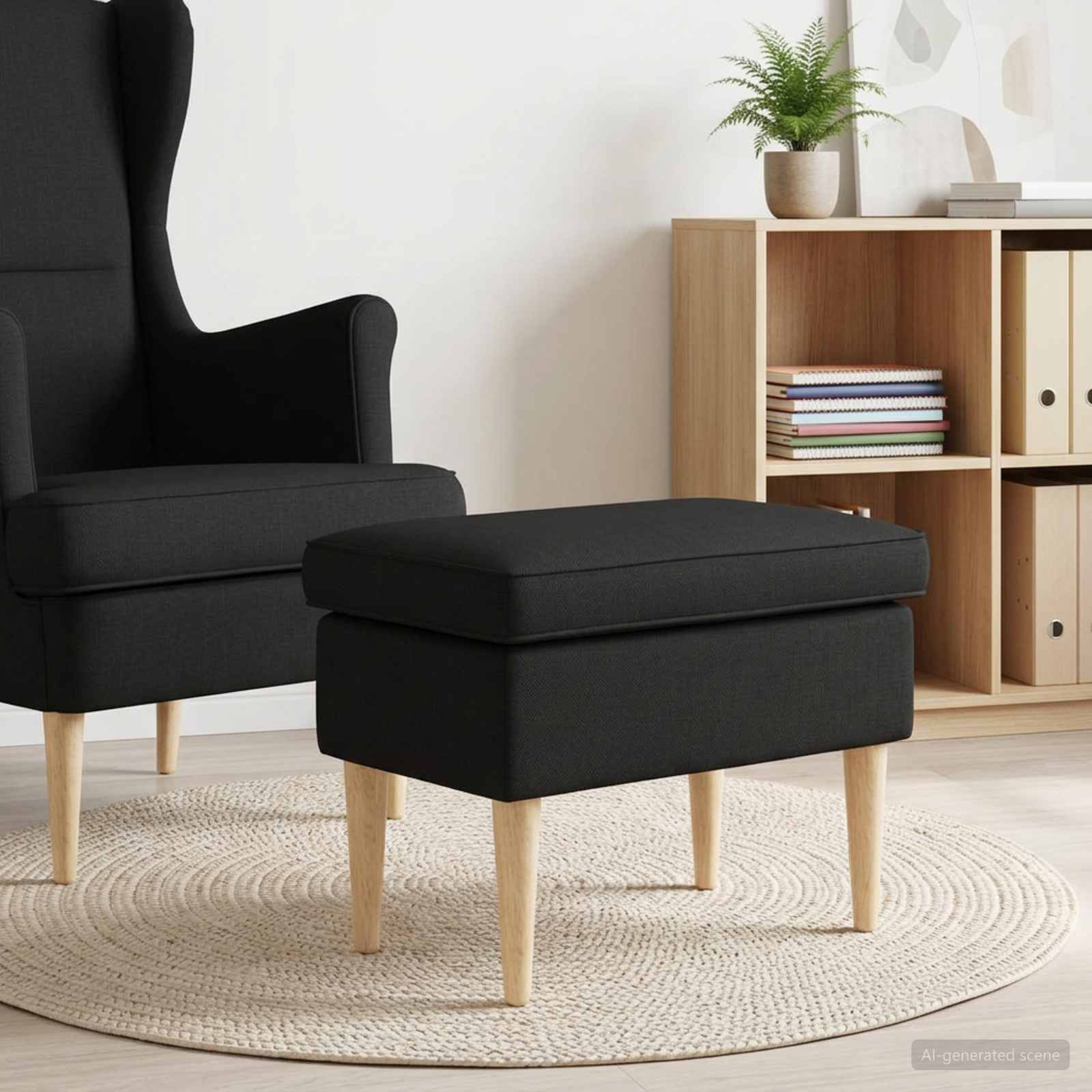 Hocker Schwarz 55 x 35 x 41 cm