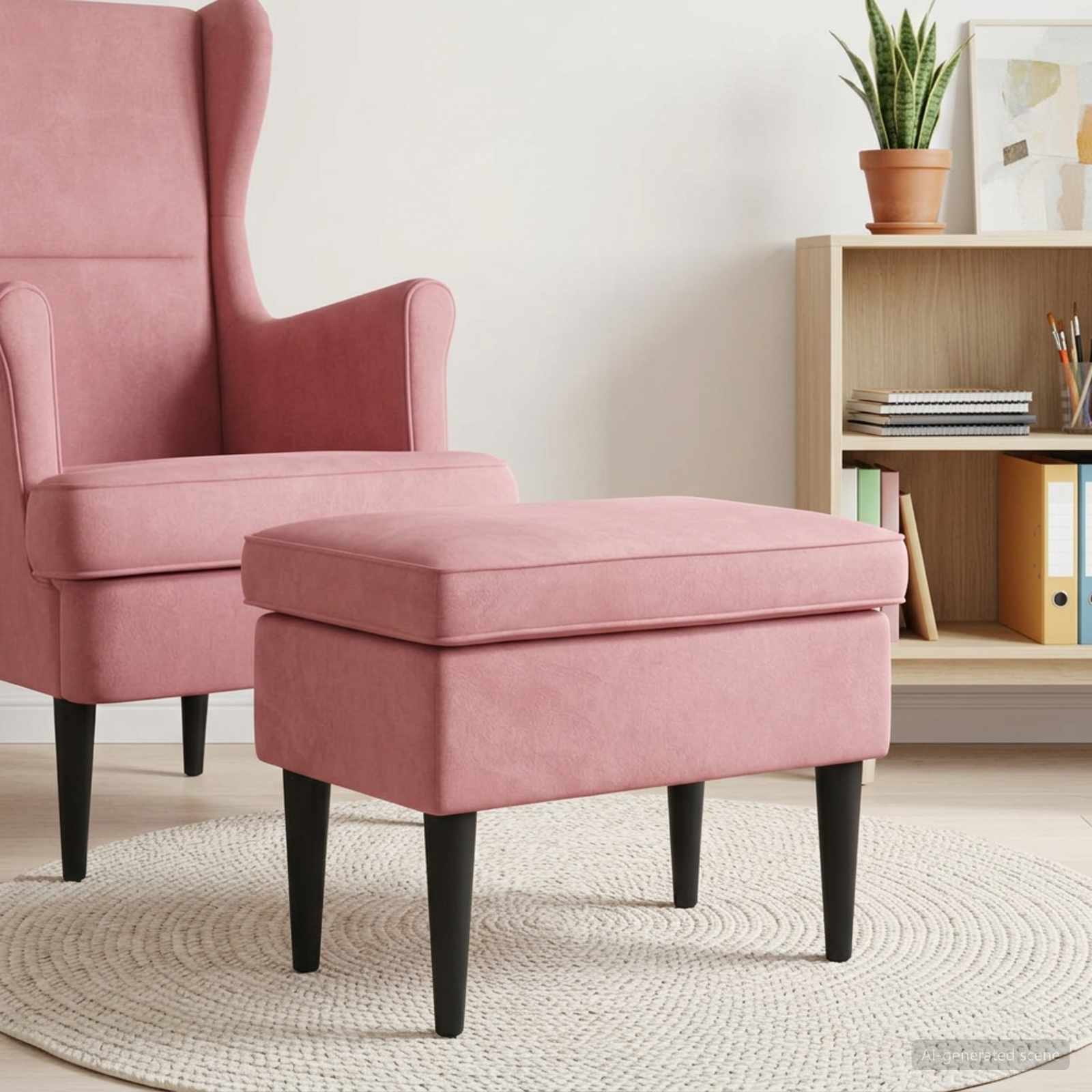 Hocker Rosa 55 x 35 x 41 cm Samt