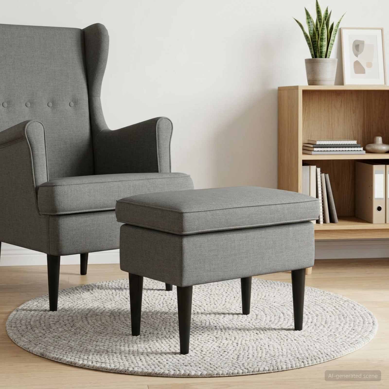 Hocker Dunkelgrau 55 x 35 x 41 cm Stoff