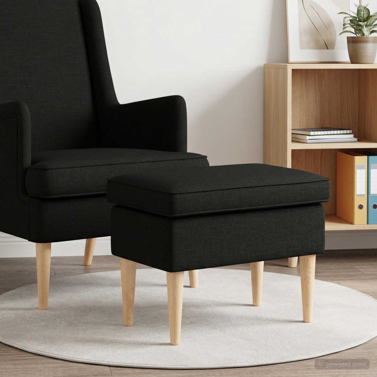 Hocker Schwarz 55 x 35 x 41 cm Stoff